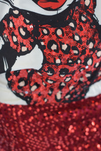 Fashion Styled Sudadera Minnie lentejuela Roja