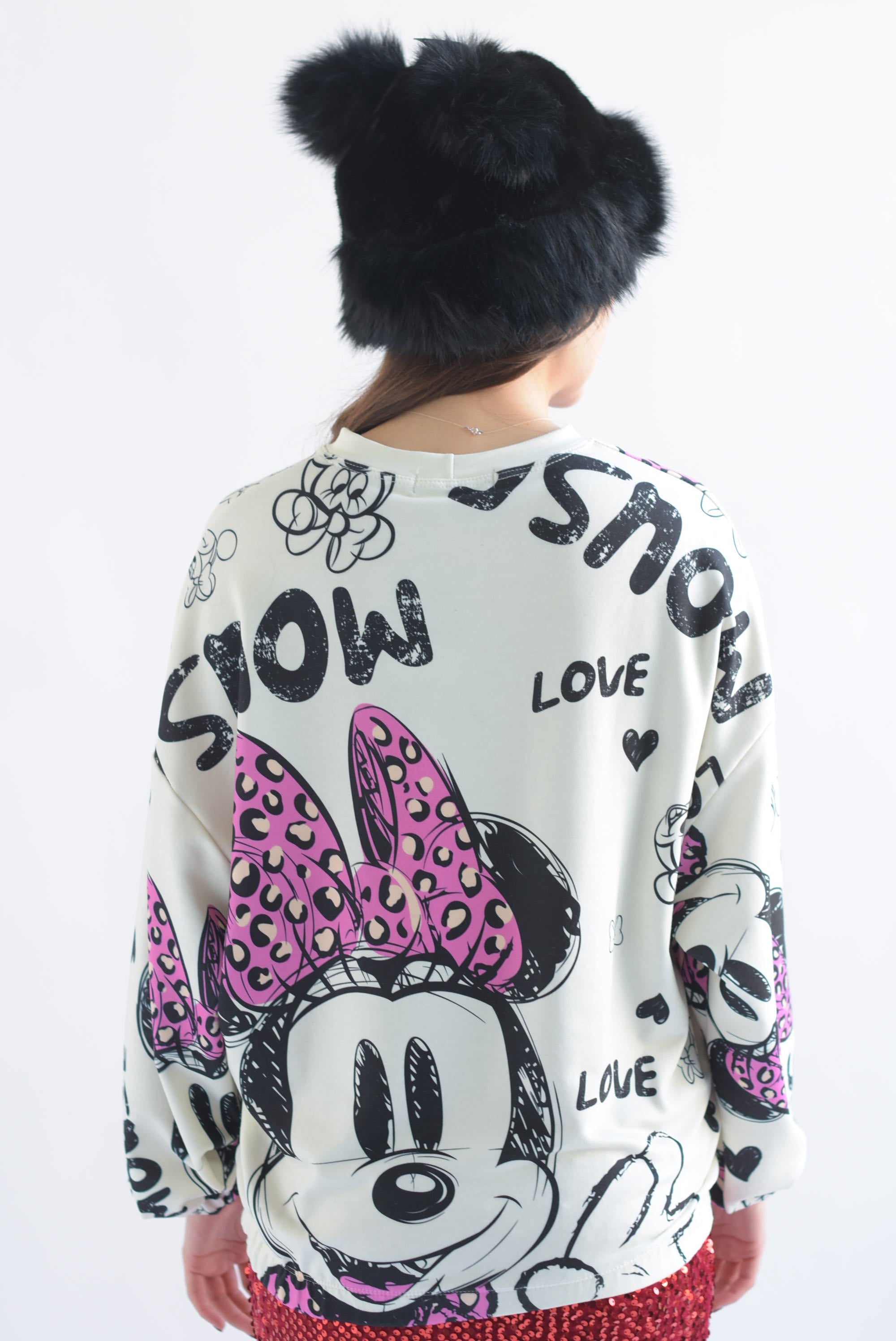 Sudadera Minnie lentejuela Rosa