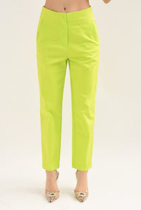 Fashion Styled Pantalón de vestir pinzas Lime