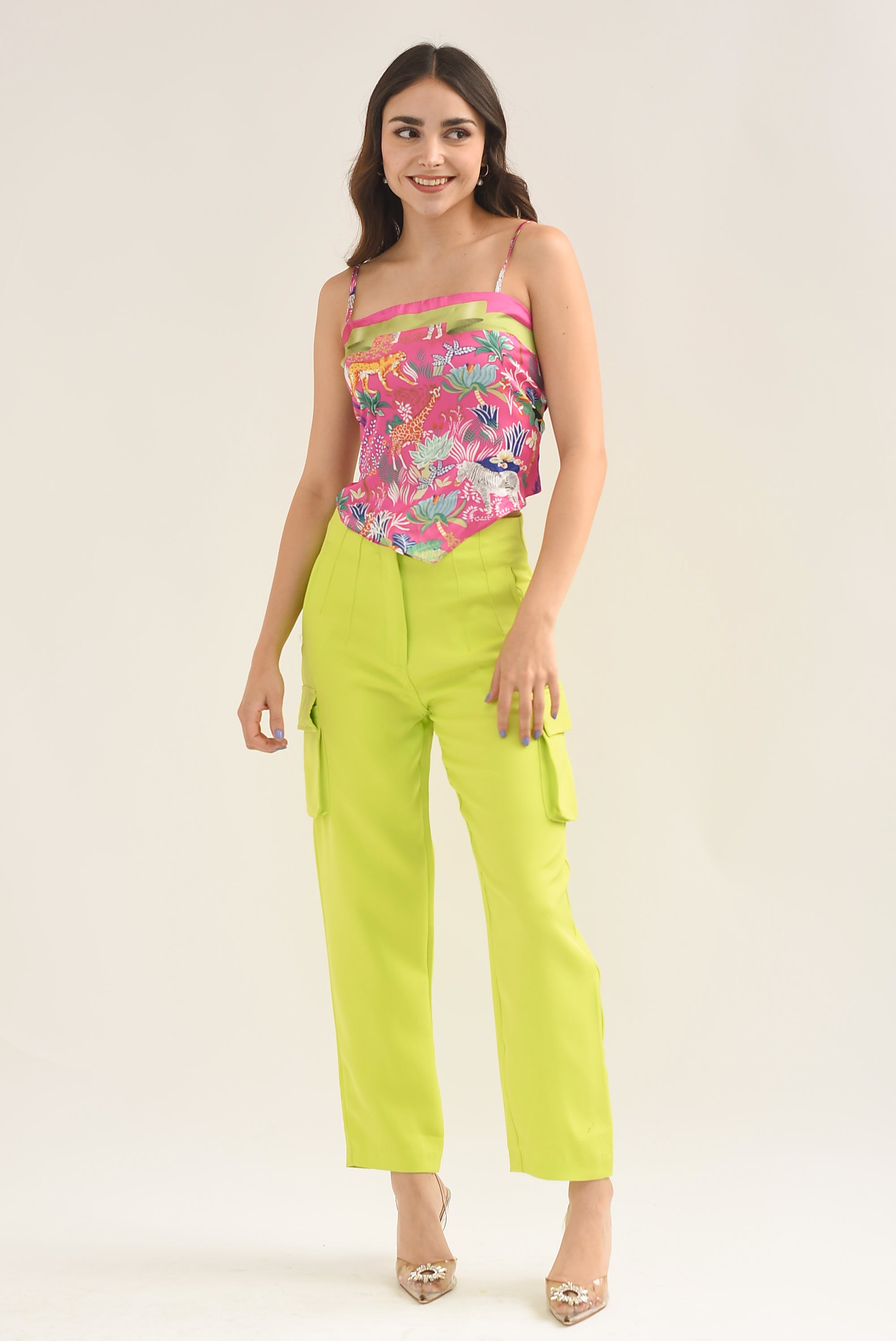 Pantalón de vestir cargo Lime