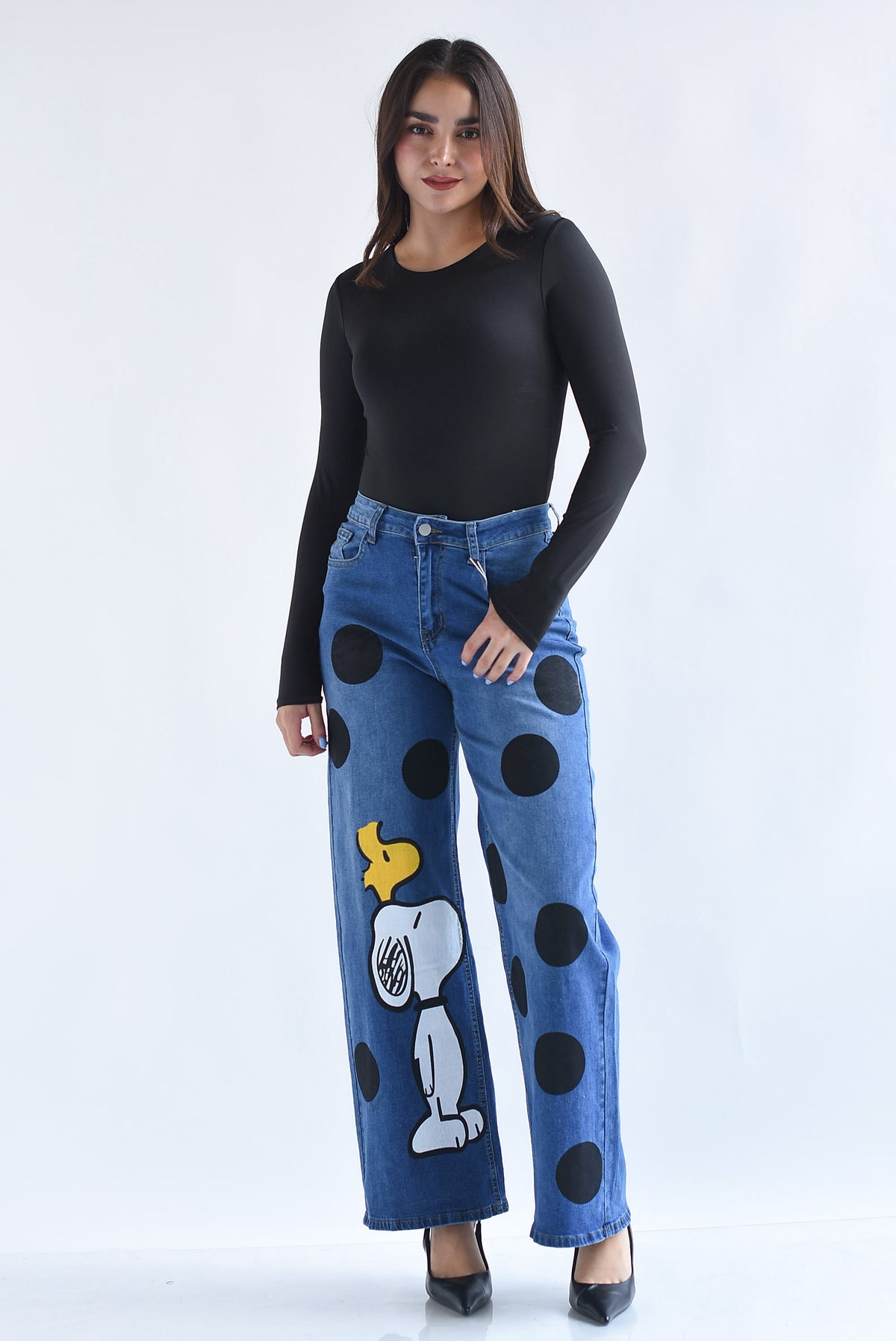 Jeans SNOOPY polka dots chunky