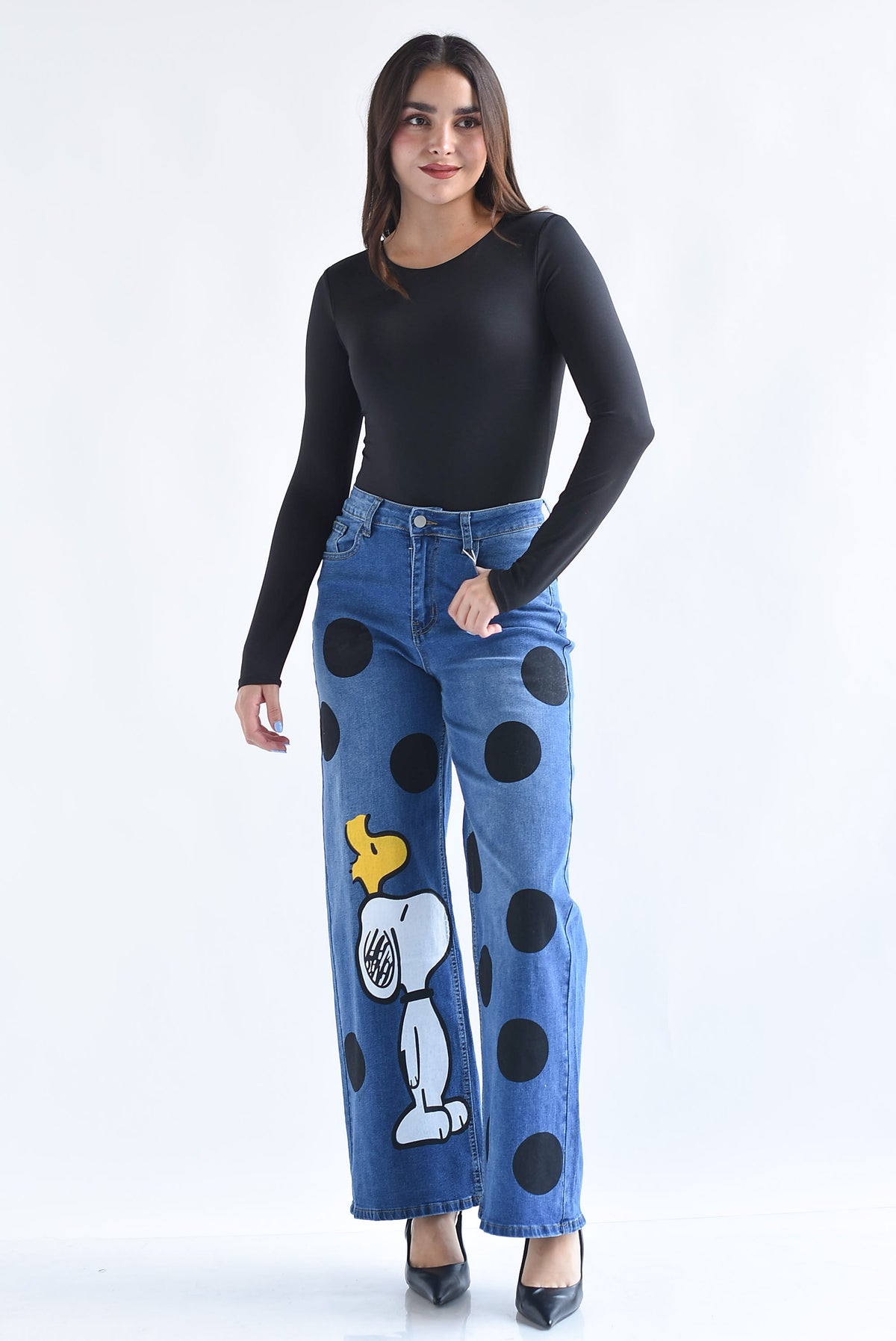 Jeans SNOOPY polka dots chunky