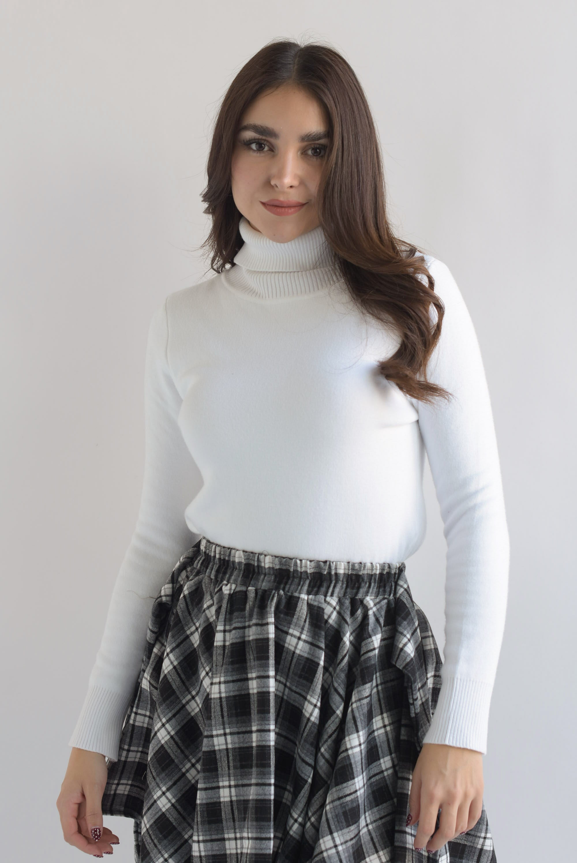 Sweater térmico cuello alto Blanco