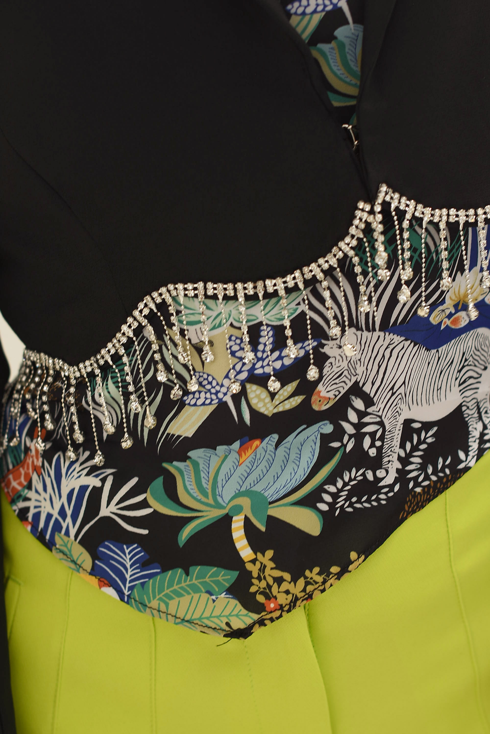 Blazer crop flecos brillos Negro