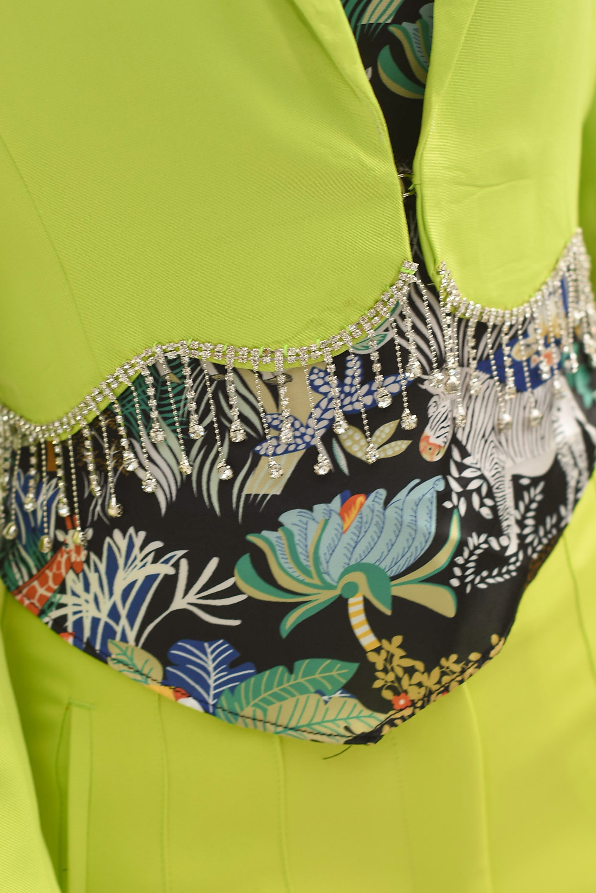 Blazer crop flecos brillos Lime