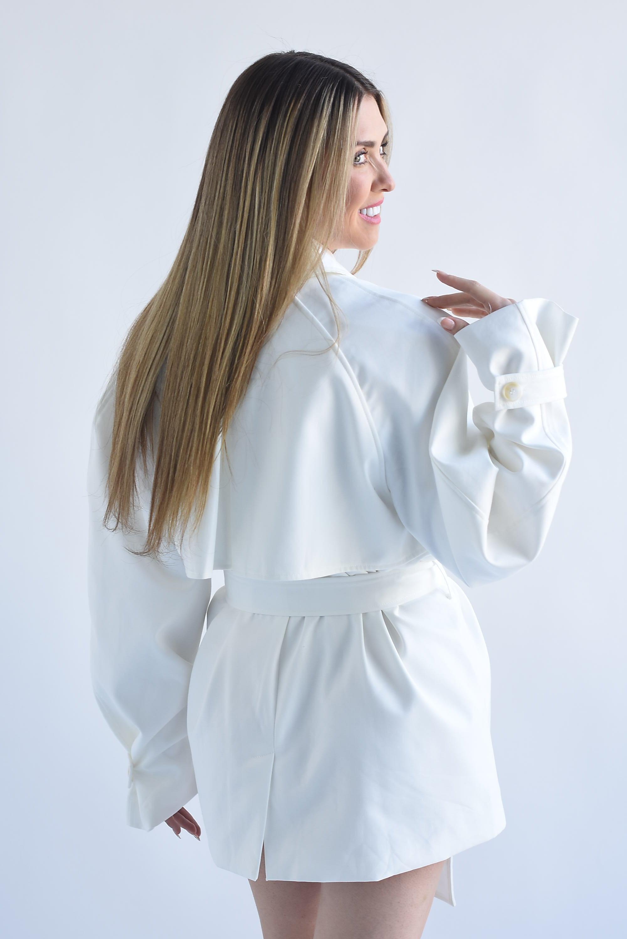 Blazer gabardina manga globo