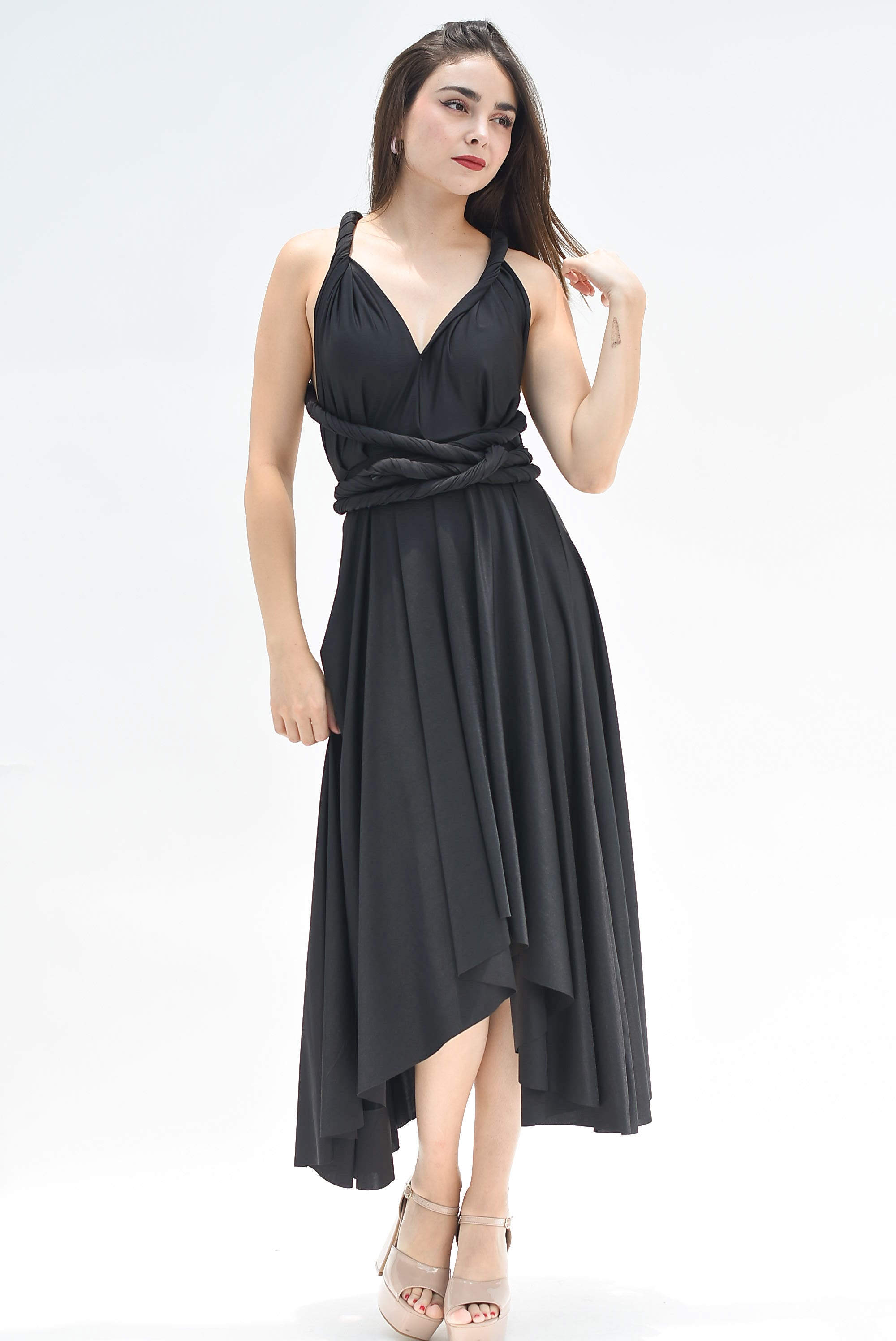 Vestido asimétrico Multiformes Negro
