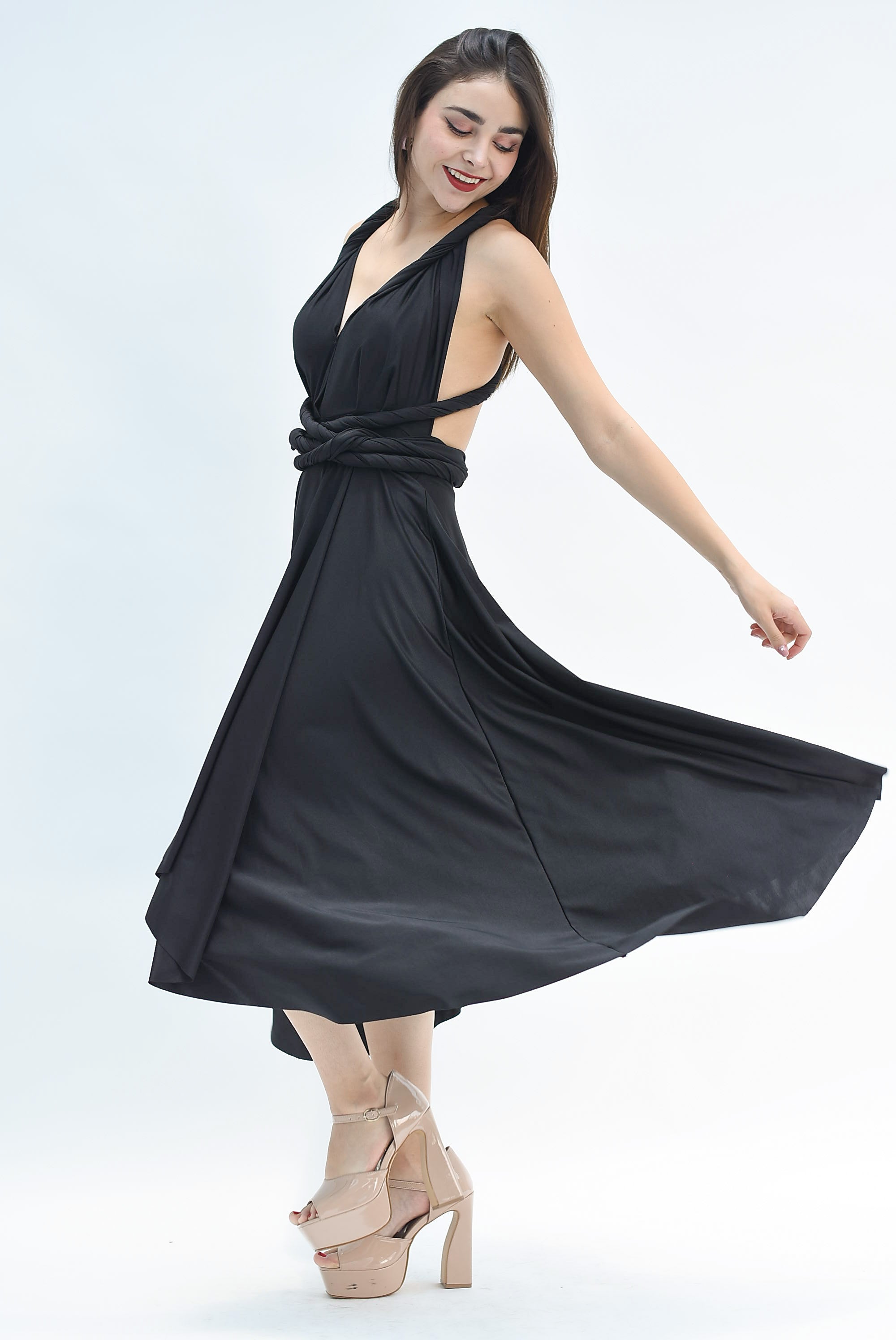 Vestido asimétrico Multiformes Negro