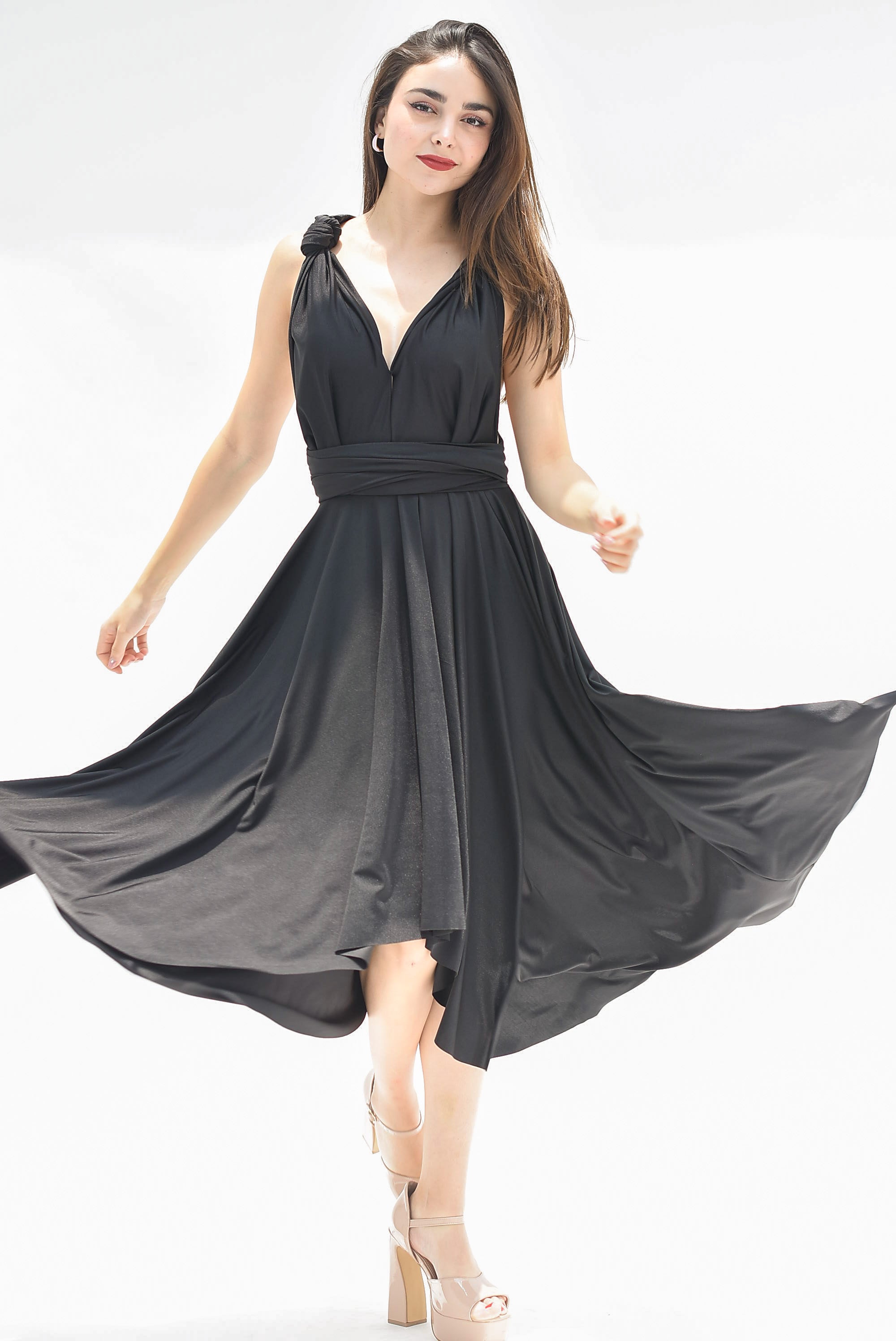 Vestido asimétrico Multiformes Negro