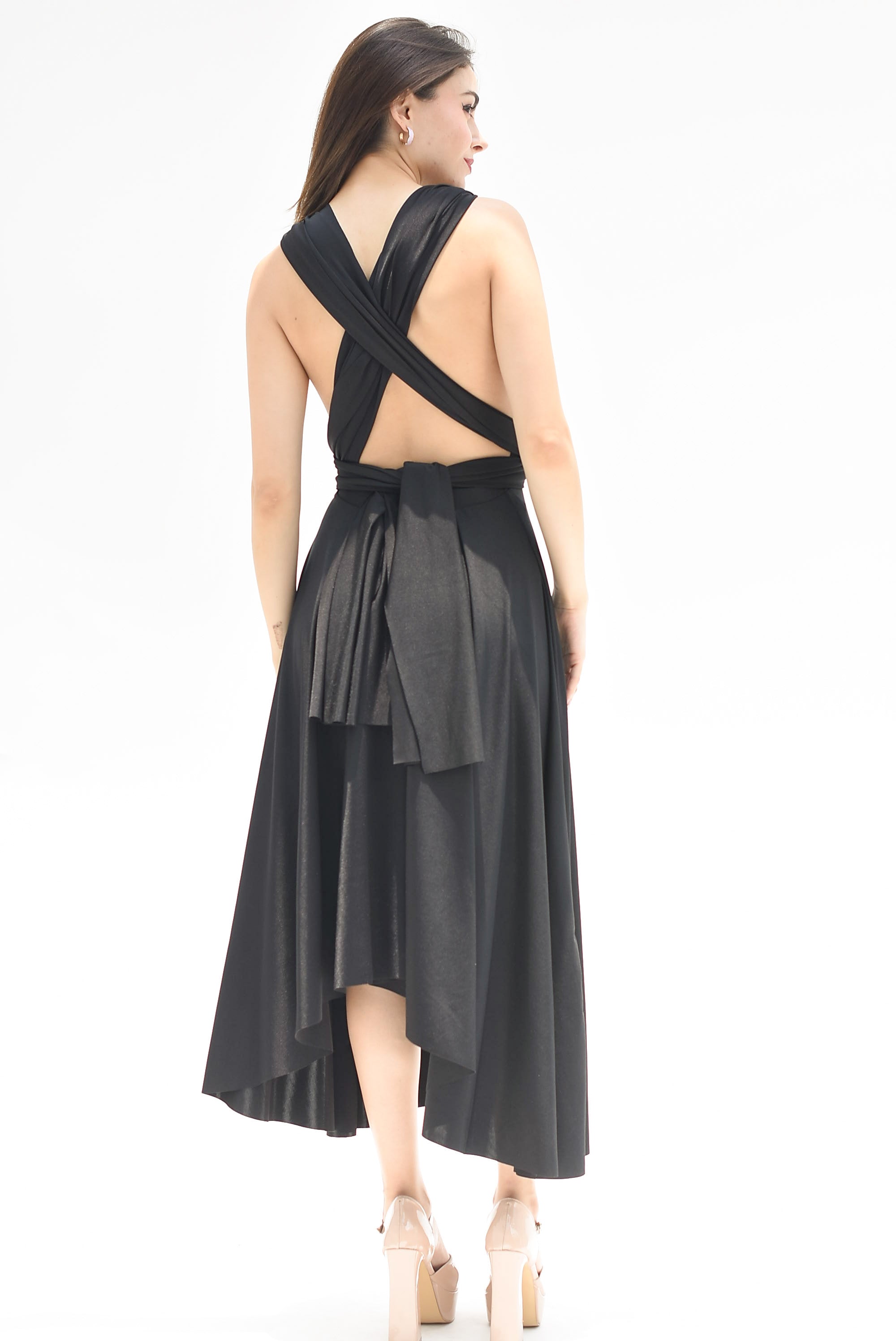 Vestido asimétrico Multiformes Negro