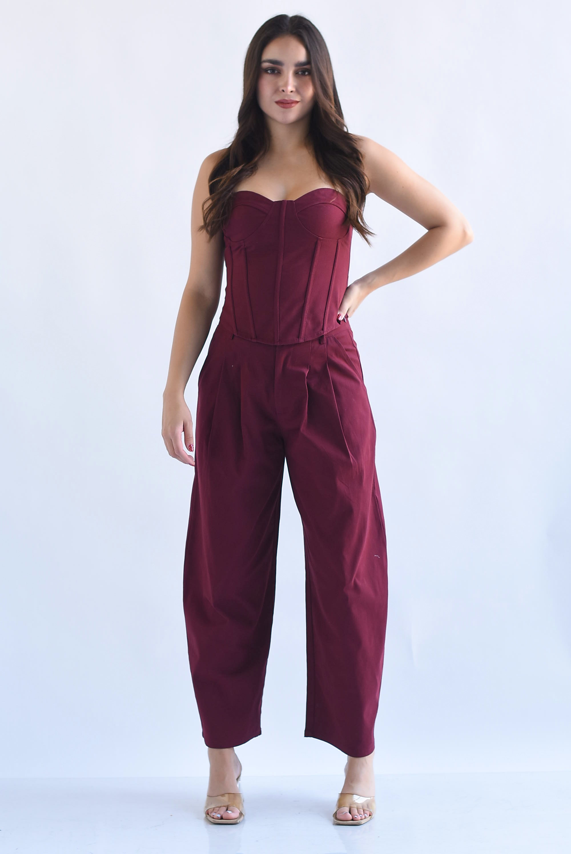 Set Pantalón barrel y Top corset Denim