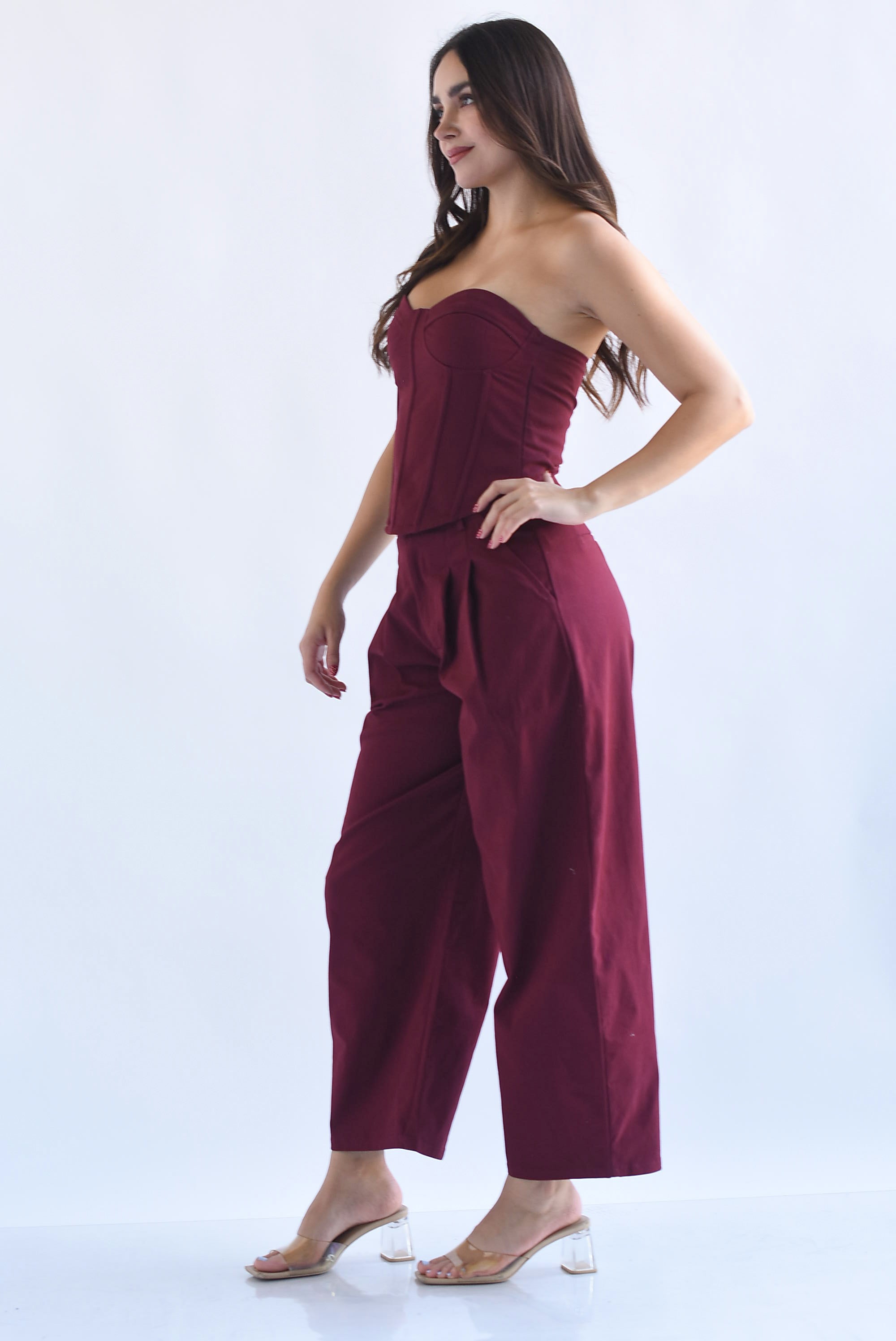 Set Pantalón barrel y Top corset Denim