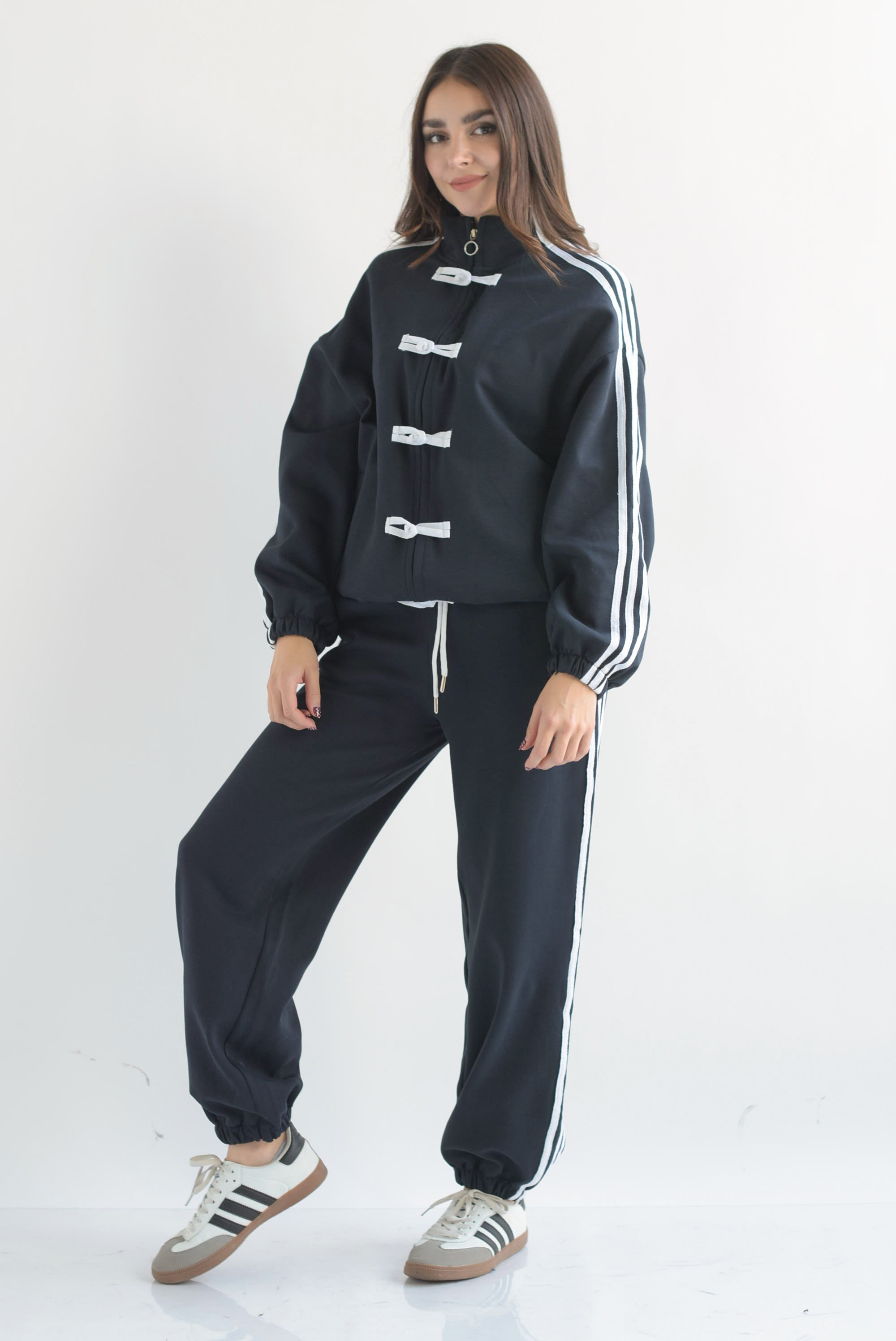 Set Pantalón y Chamarra lazos chinos track Azul Marino