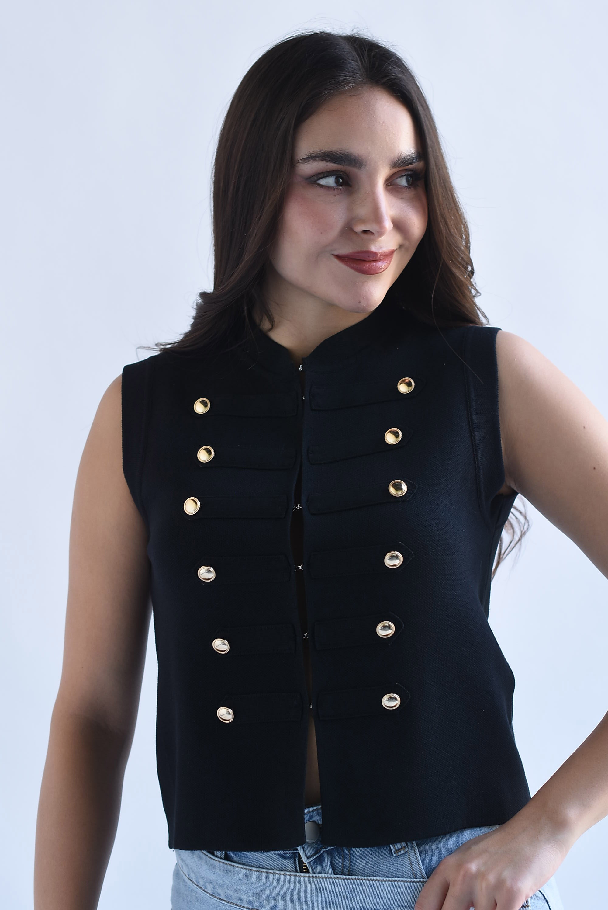 Blusa punto tipo chaleco militar