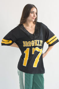 Fashion Styled Jersey encaje BROOKLYN Negro