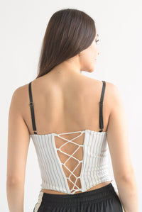 Fashion Styled Top corset corbata Blanco