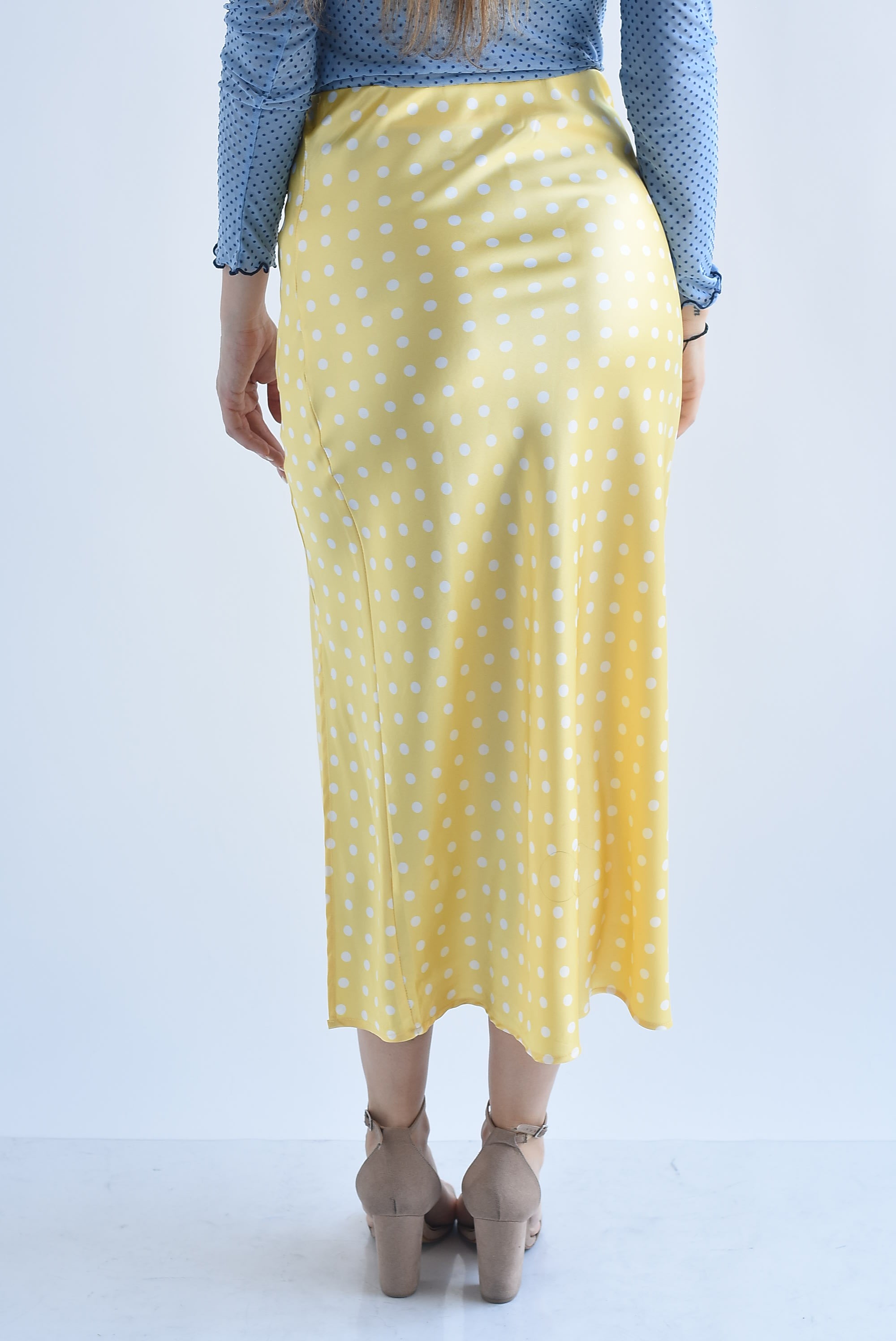 Falda lencera polka dots abertura