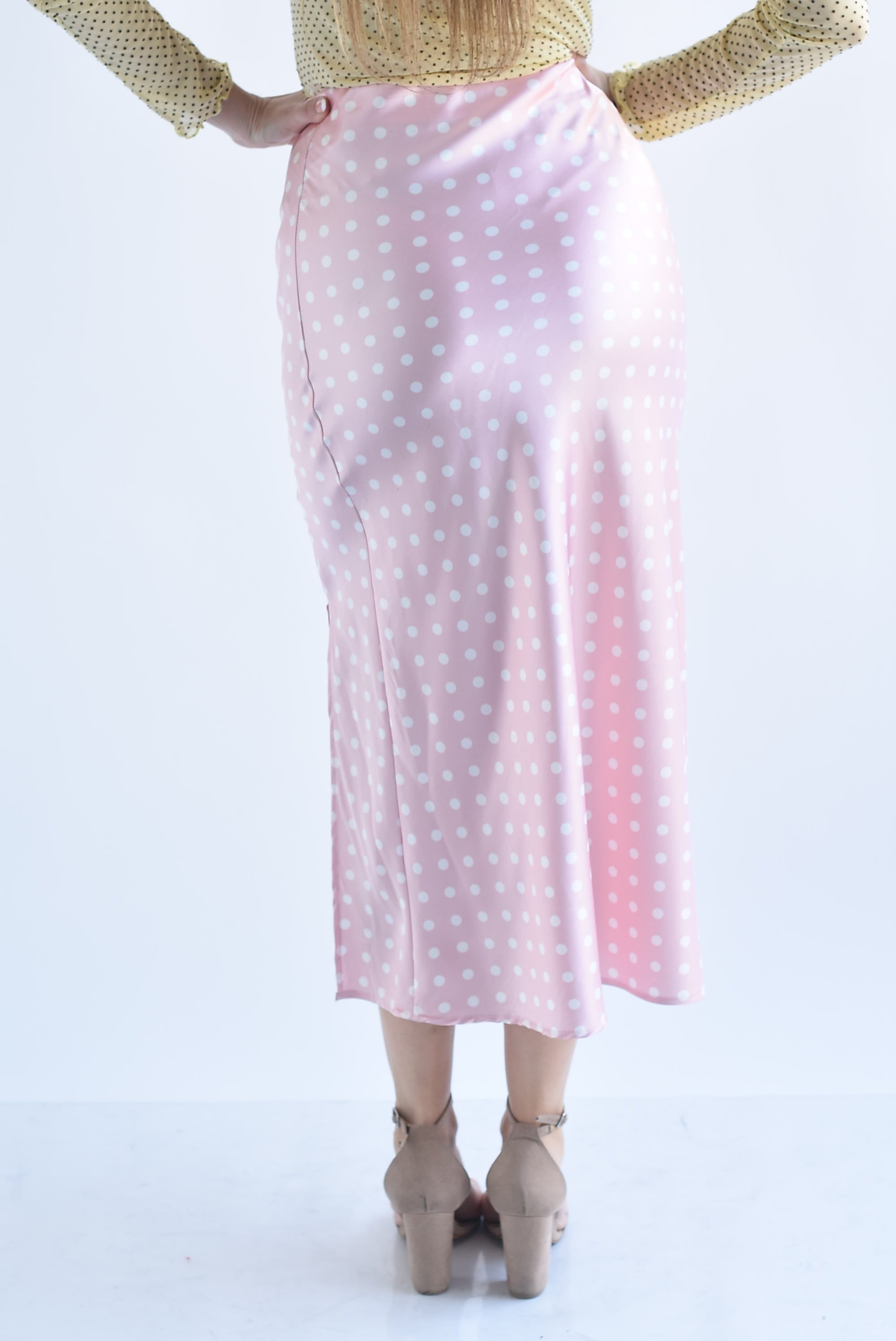 Falda lencera polka dots abertura