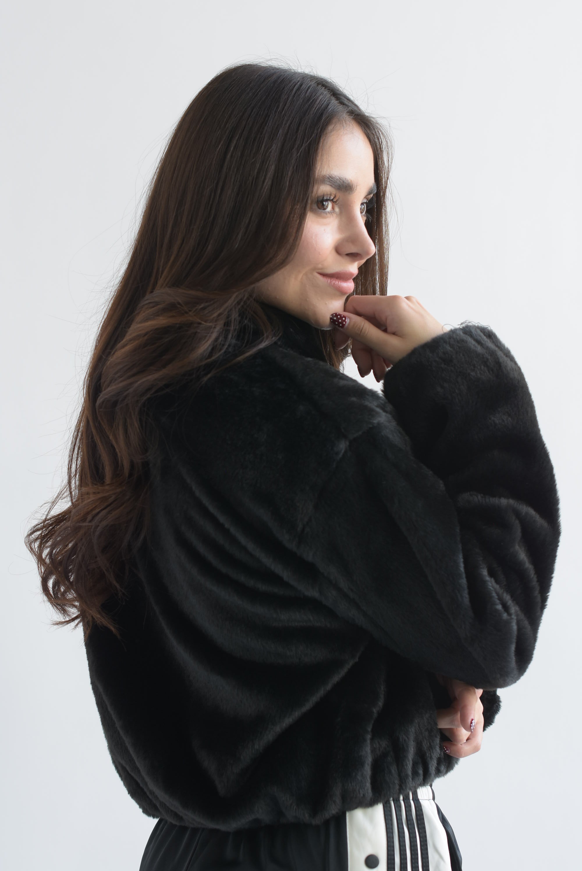 Chamarra bomber fur Negro