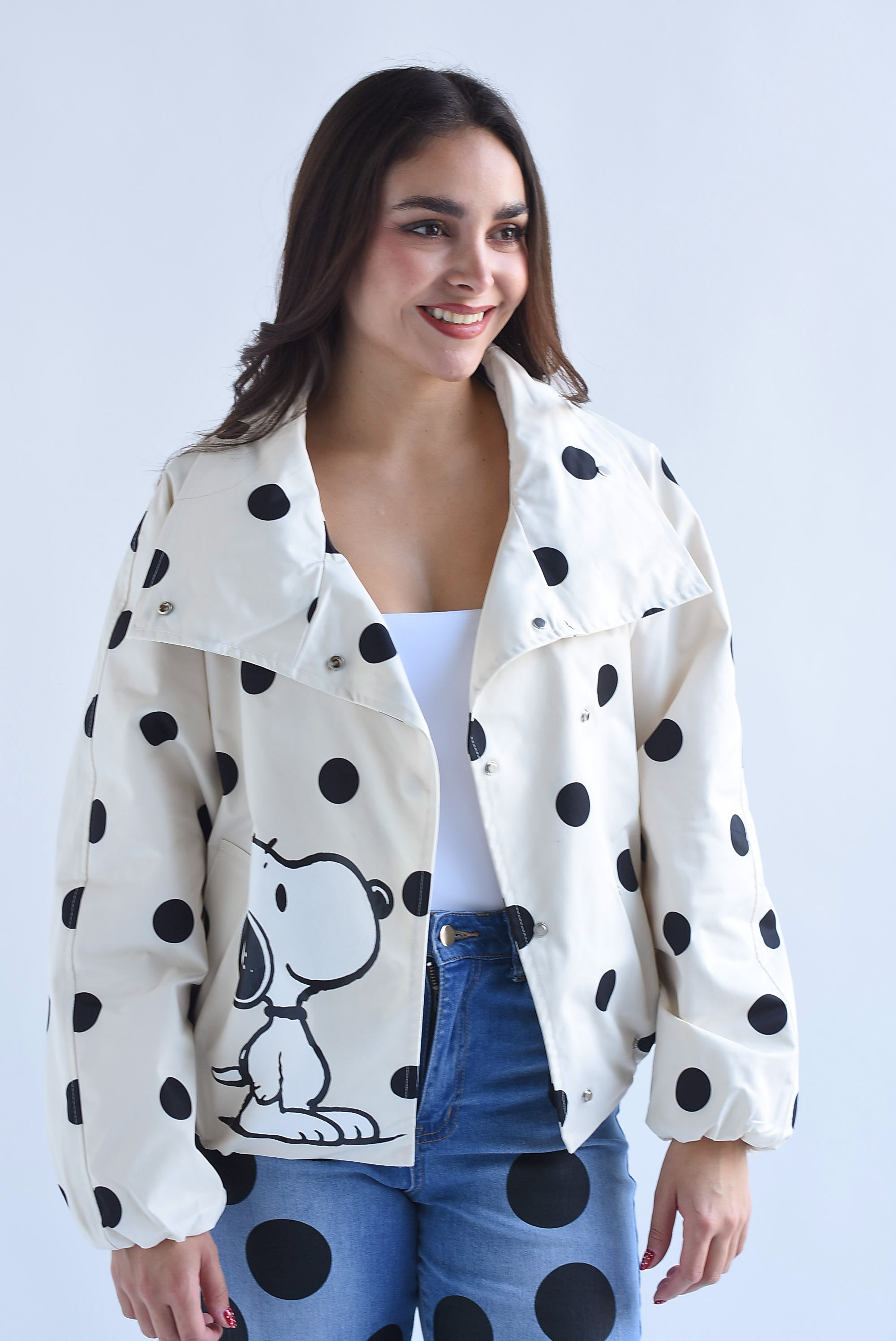 Chamarra impermeable SNOOPY polka dots