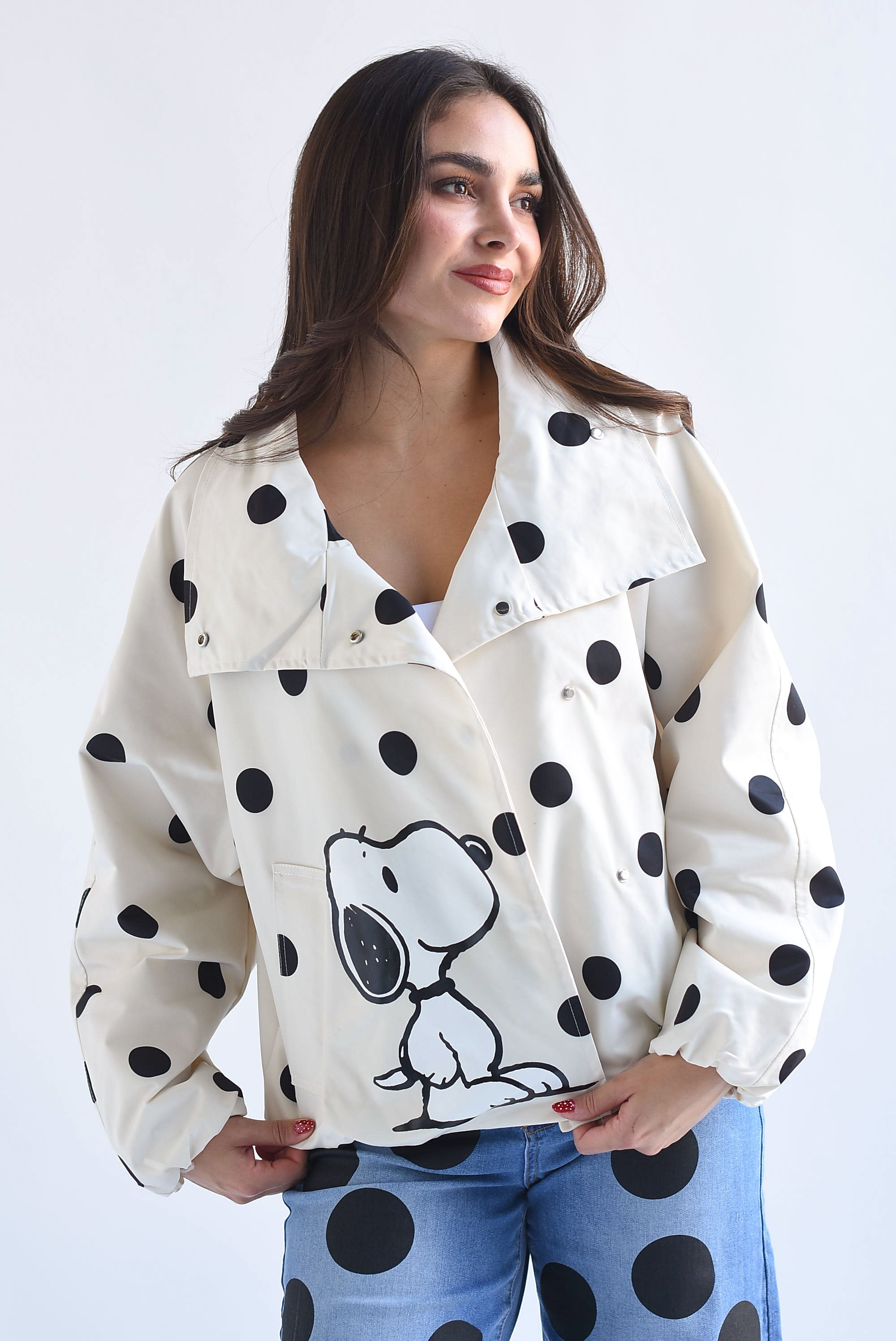 Chamarra impermeable SNOOPY polka dots