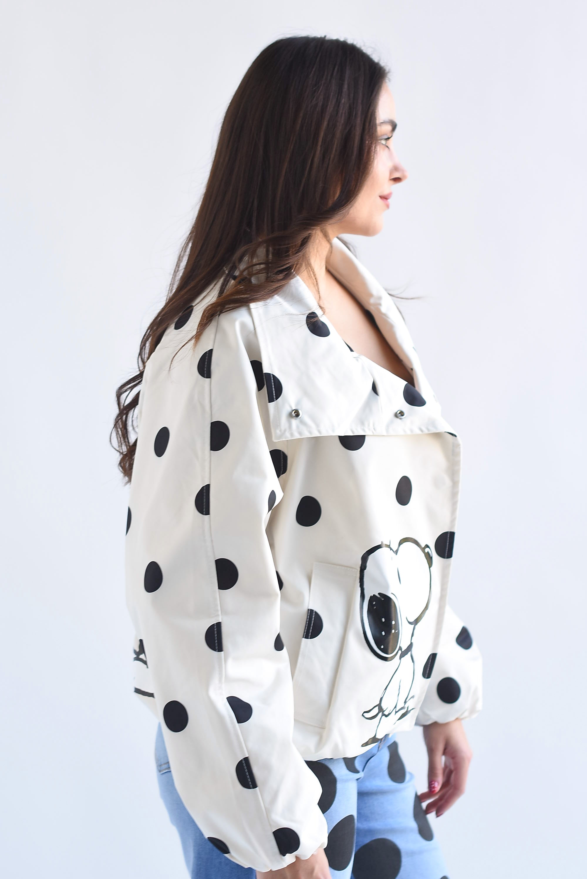 Chamarra impermeable SNOOPY polka dots