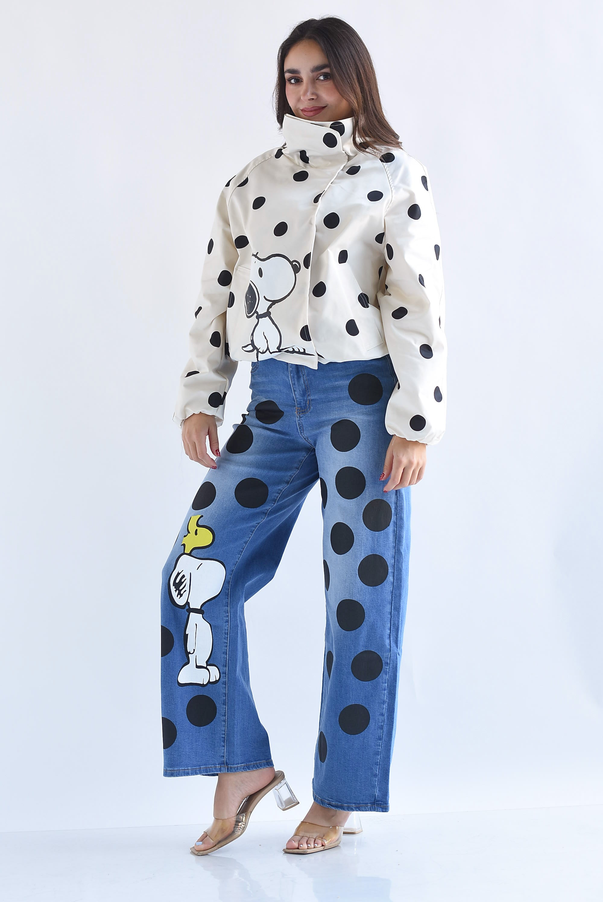 Chamarra impermeable SNOOPY polka dots