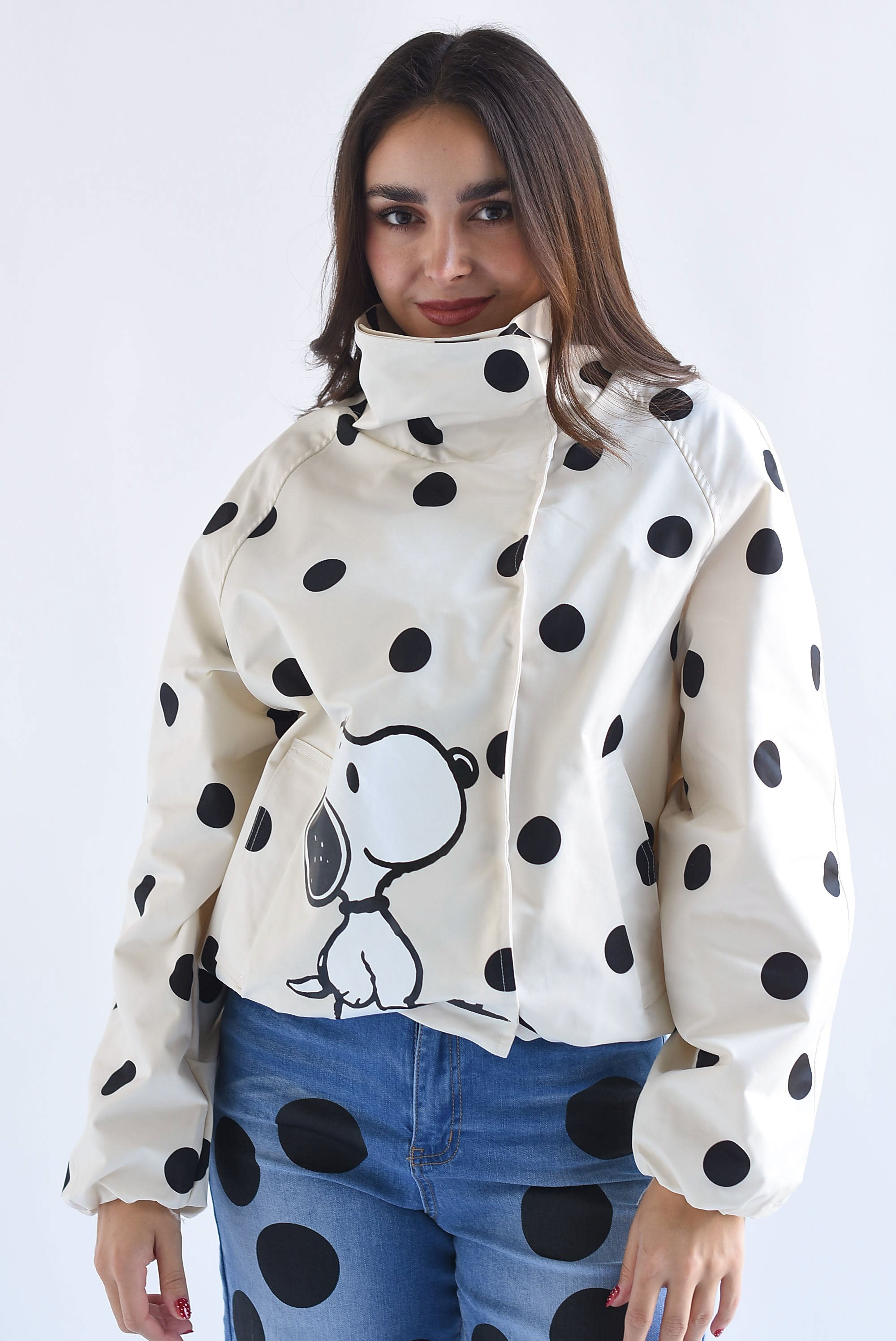 Chamarra impermeable SNOOPY polka dots