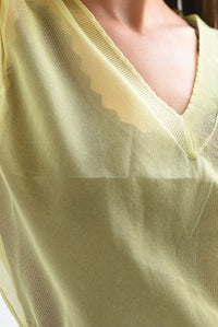 Fashion Styled Blusa transparente Amarillo pastel