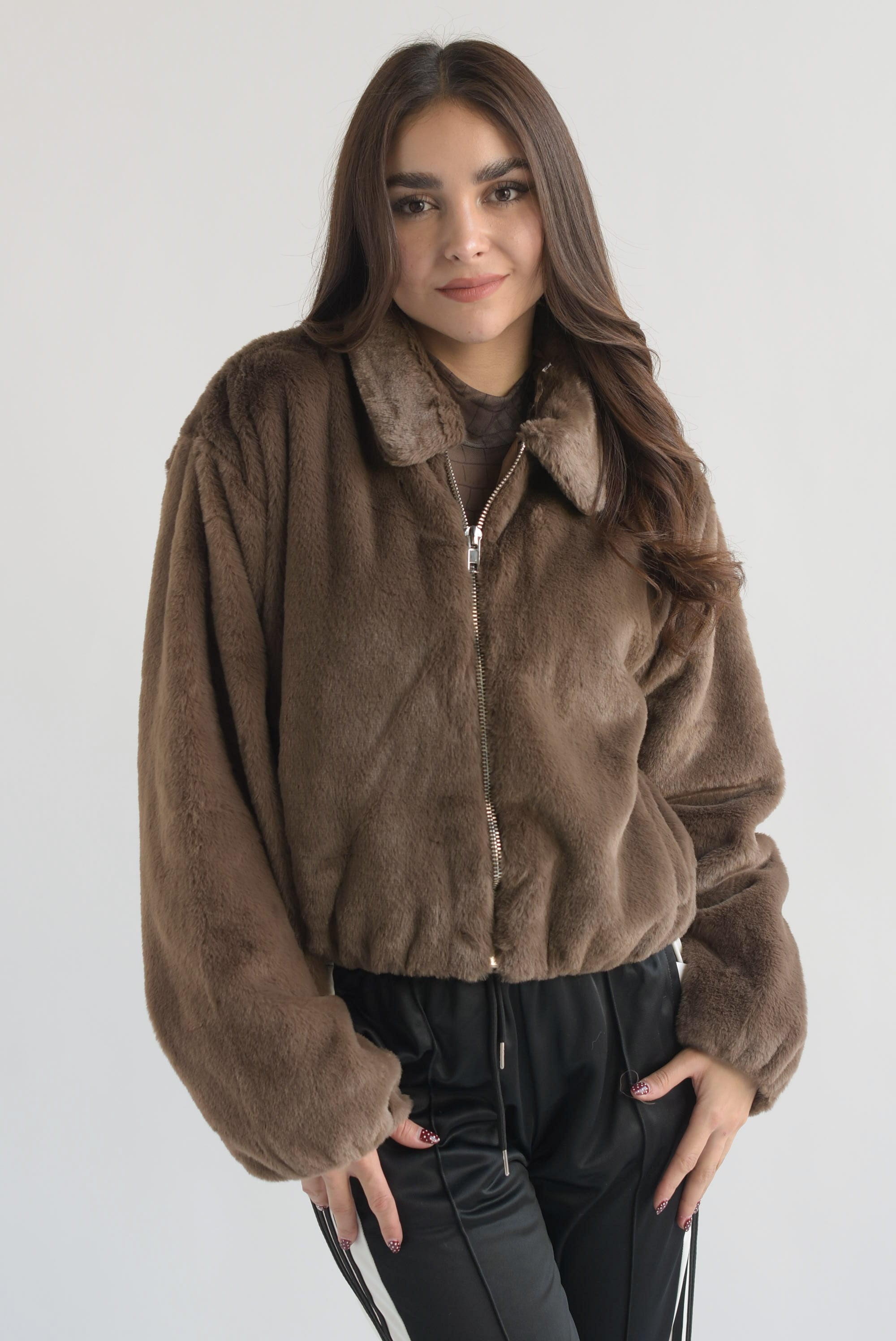 Chamarra bomber fur Café