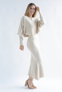Fashion Styled Set Falda y Sweater punto ochos Ivory