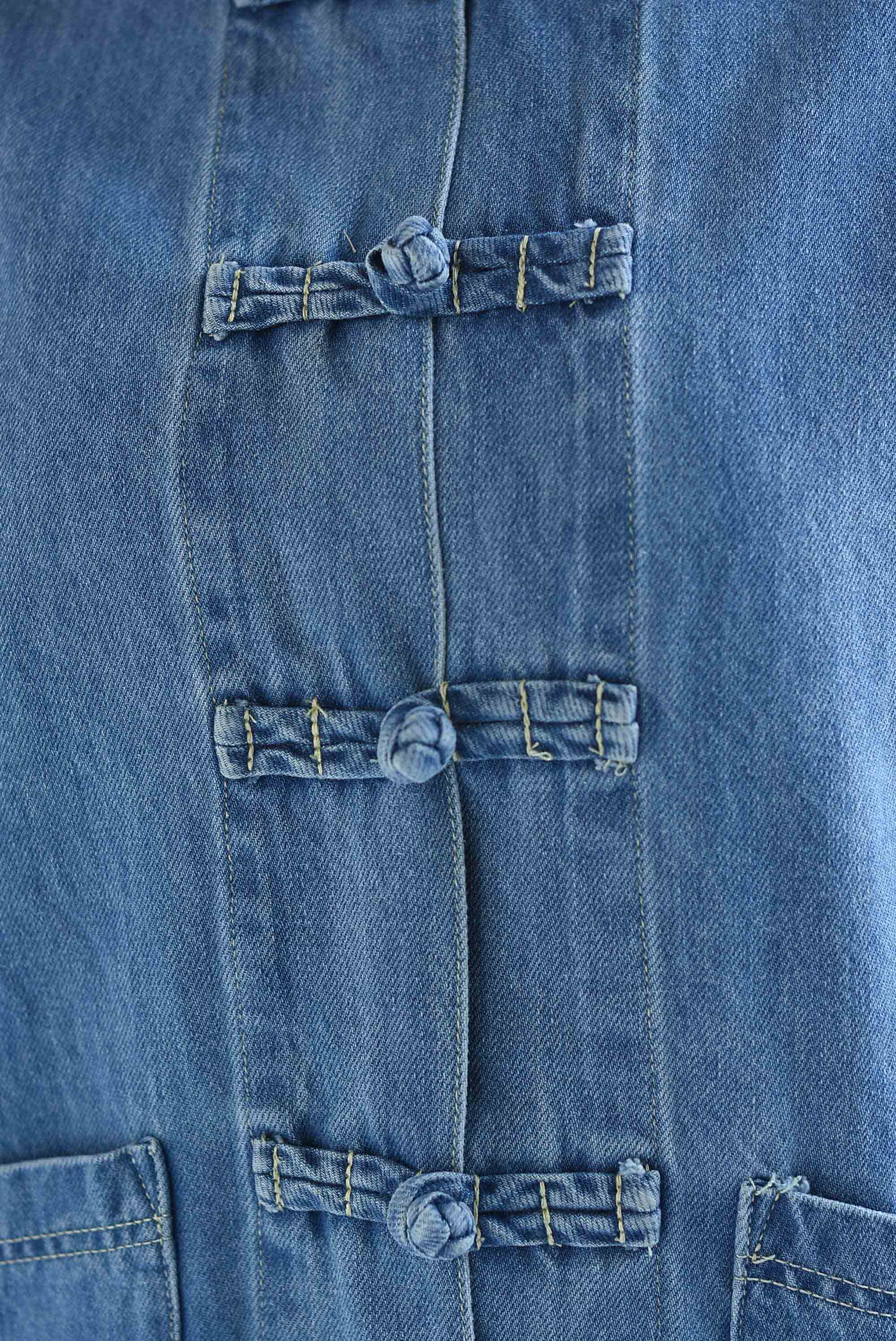 Chamarra Denim lazos chinos