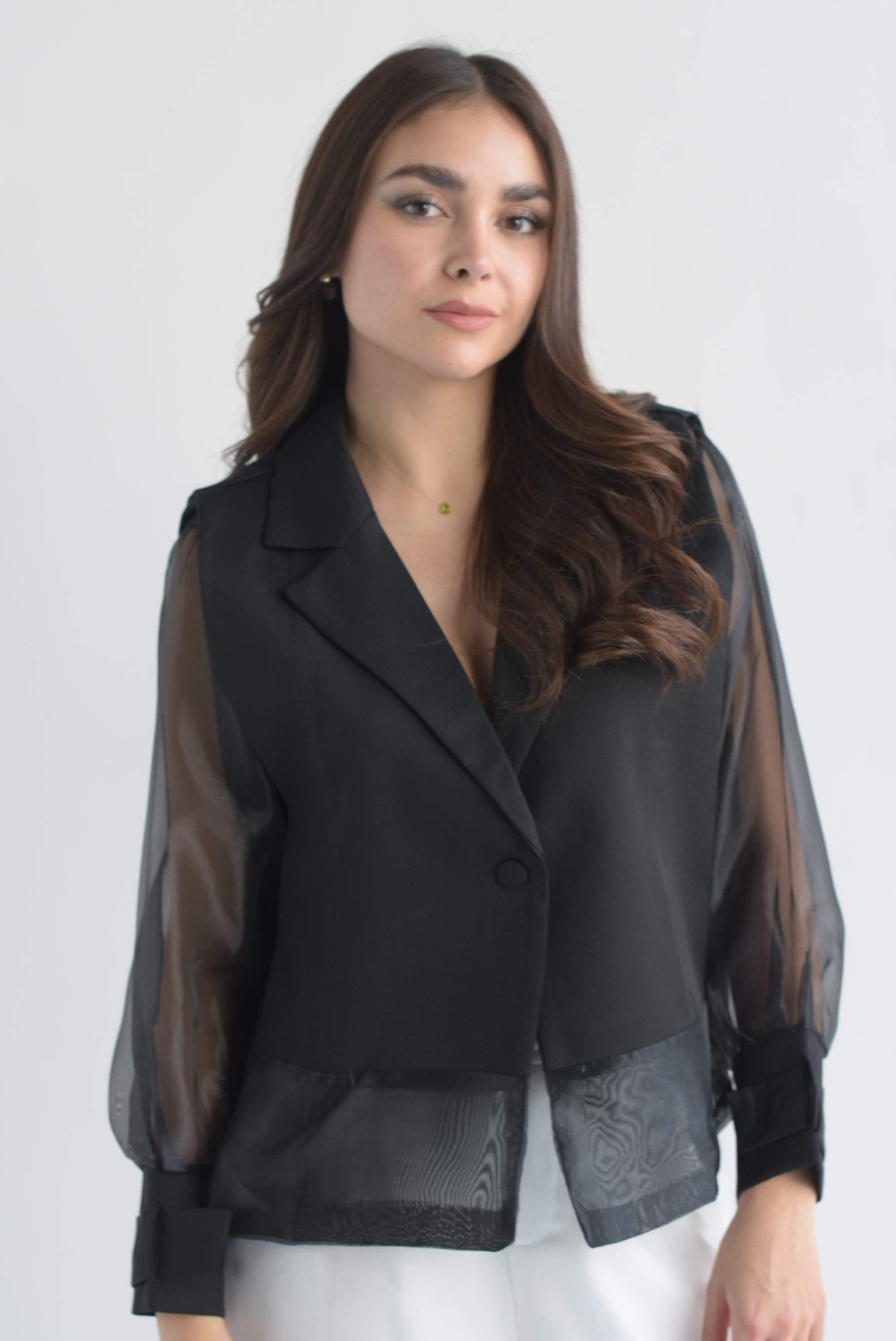 Blazer manga gasa Negro