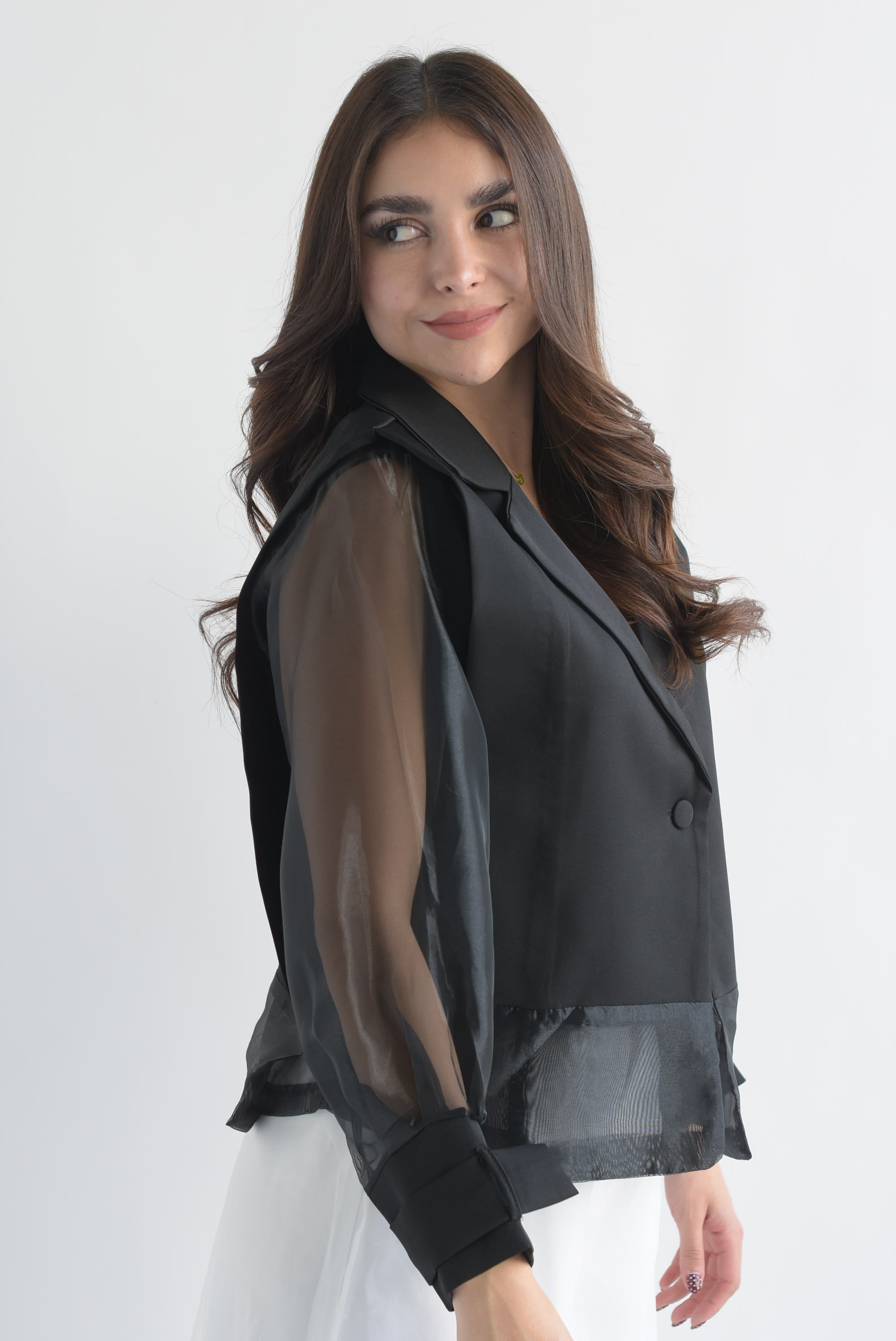 Blazer manga gasa Negro