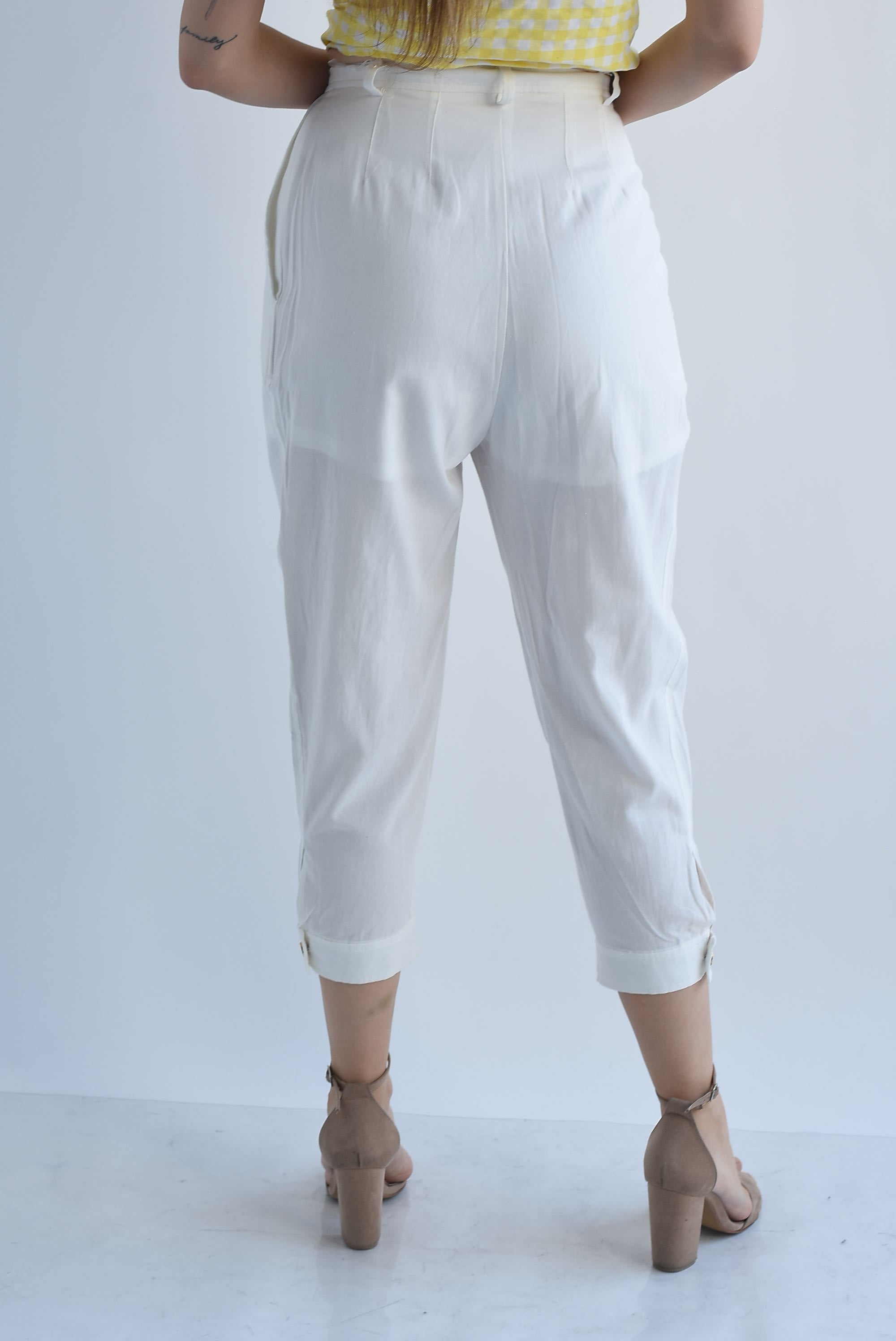 Pantalón globo pinzas tipo lino