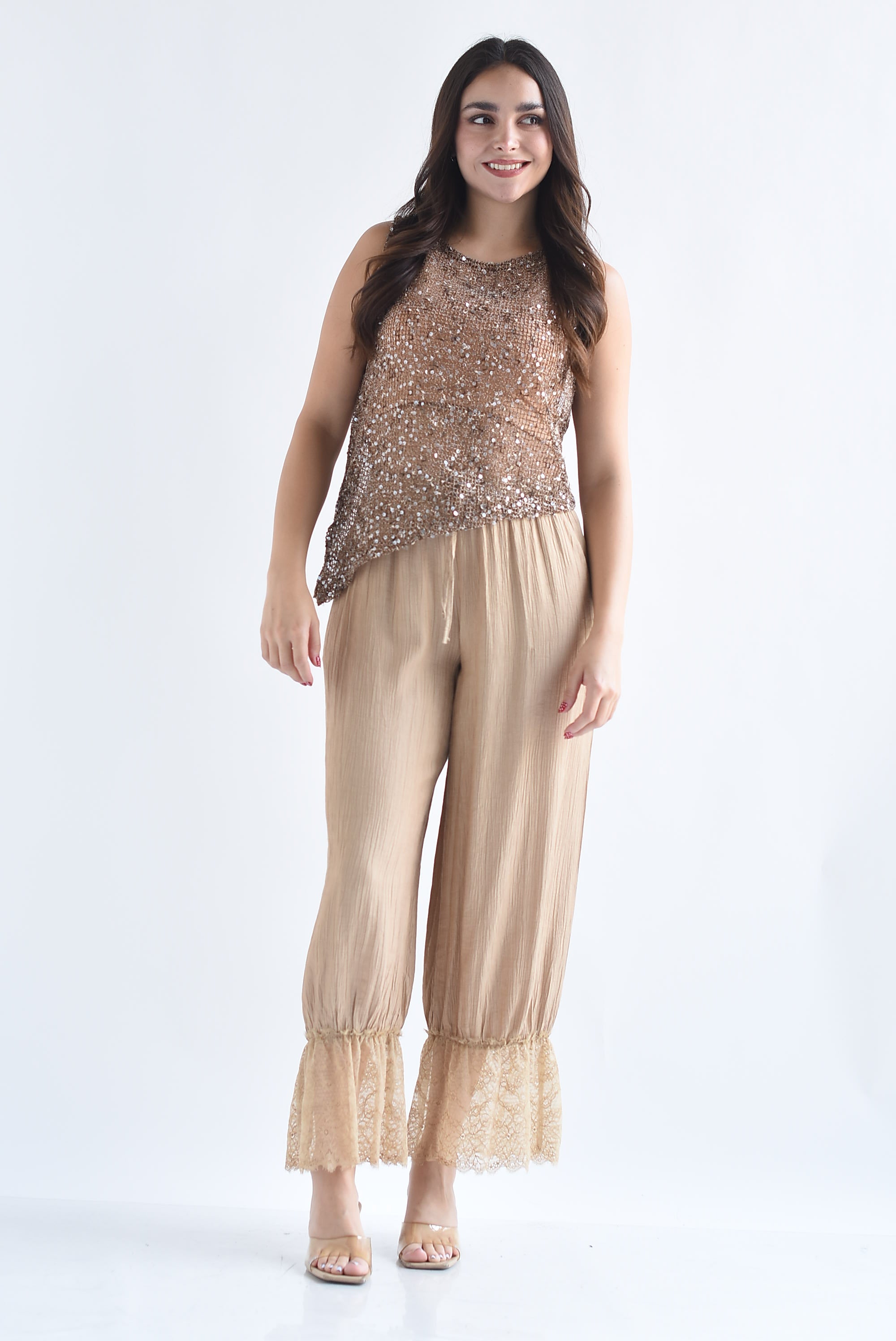 Pantalón bloomers olán encaje