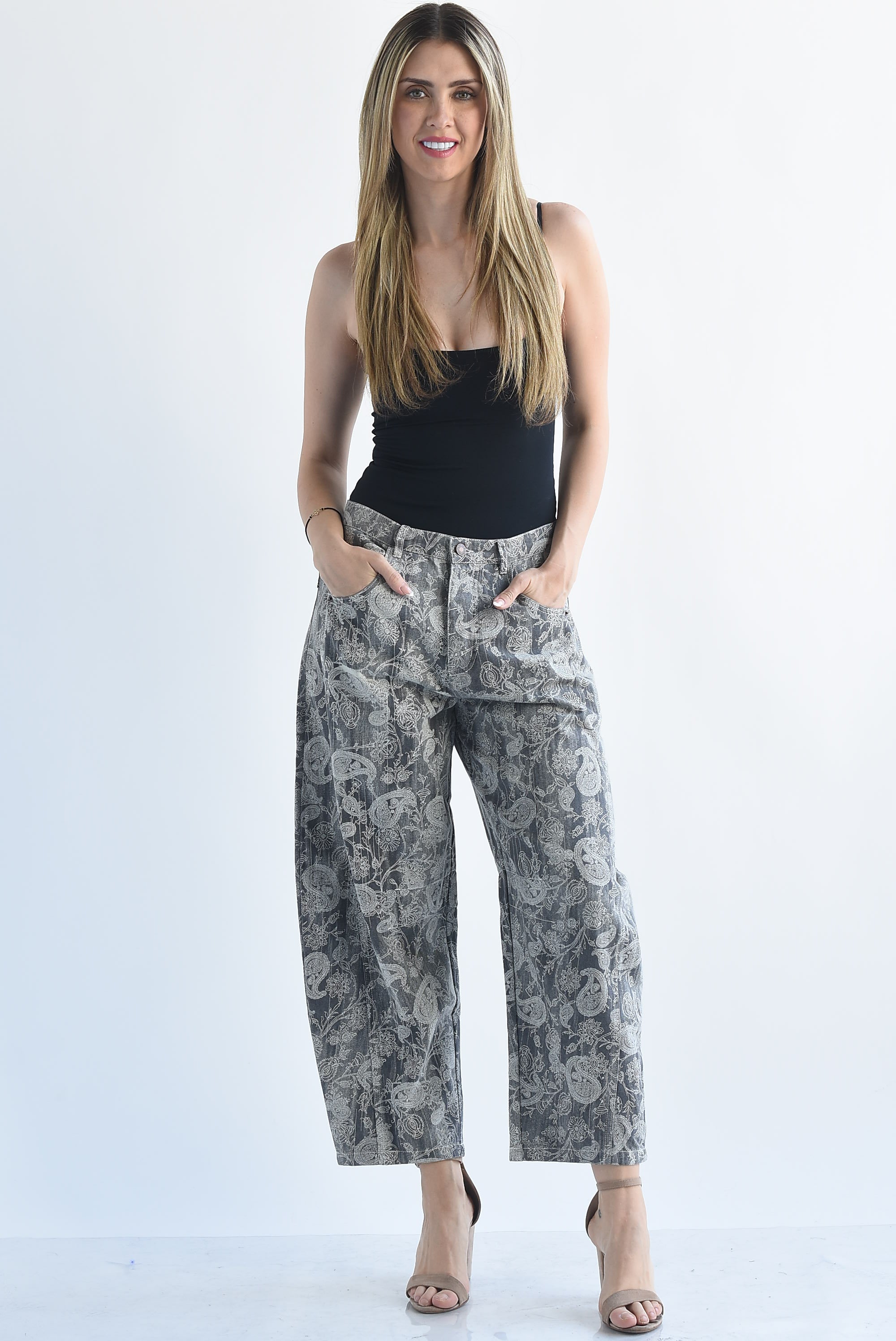 Jeans barrel paisley