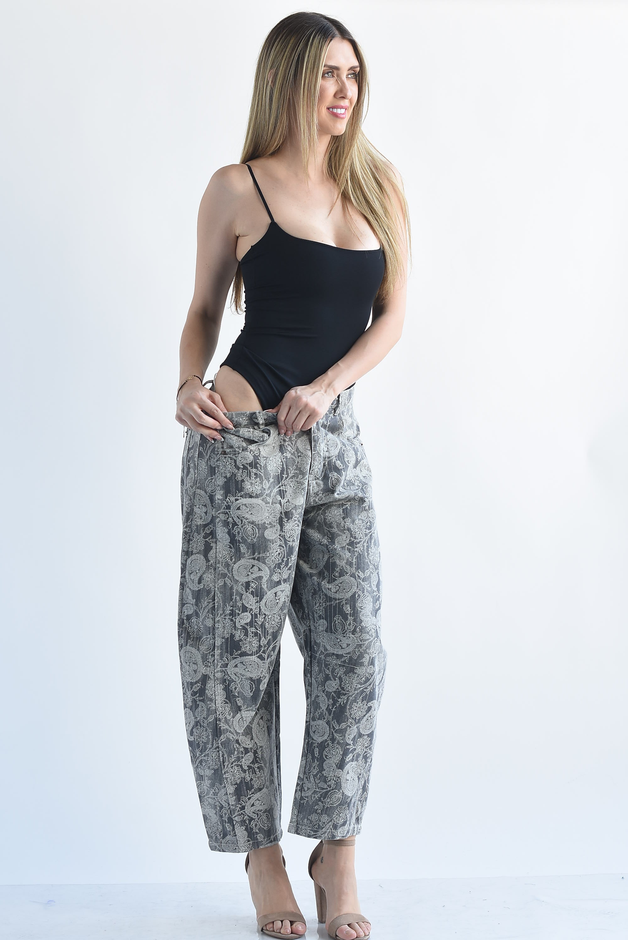 Jeans barrel paisley