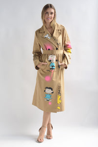 Fashion Styled Gabardina Snoopy & Friends Camel