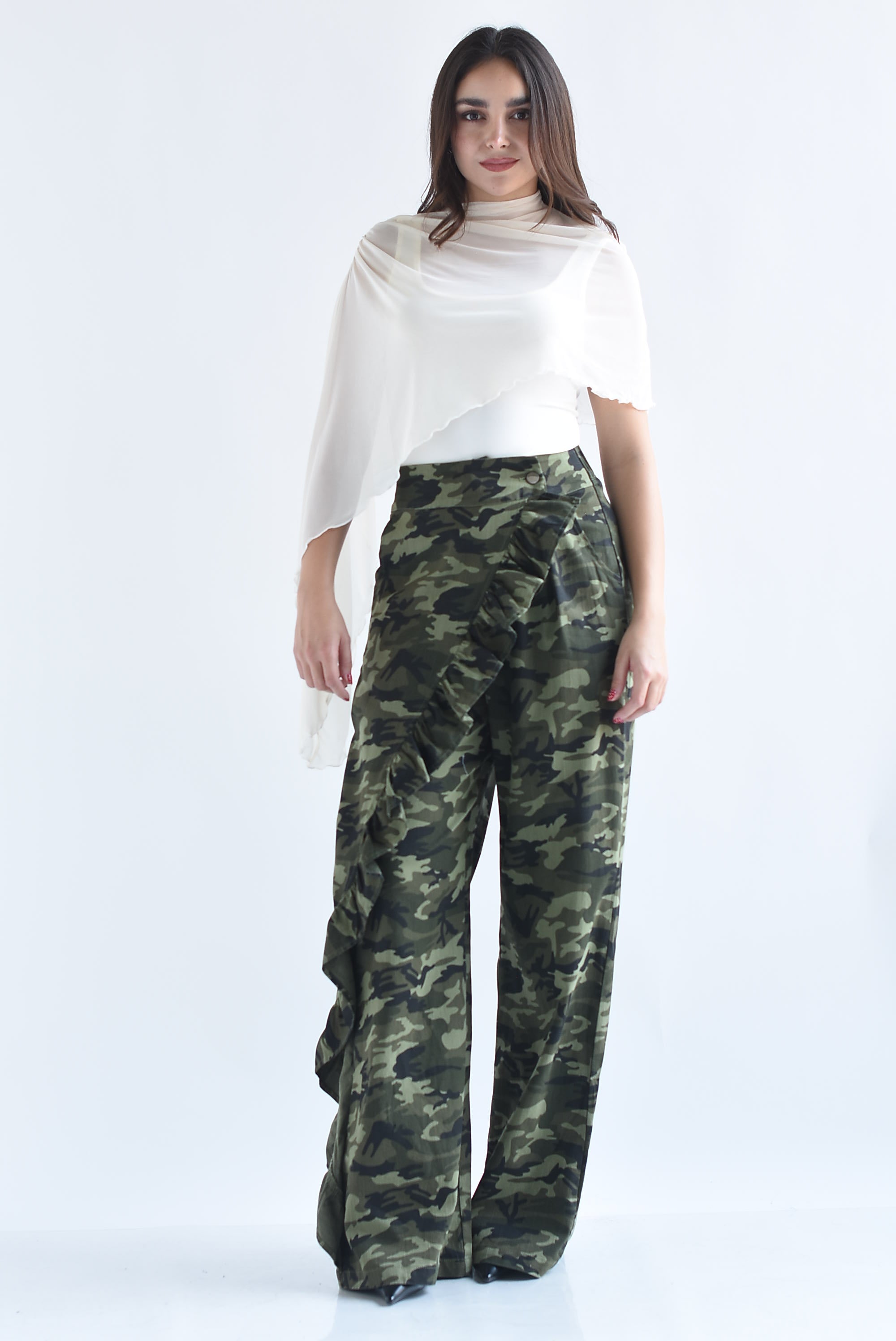 Pantalón faldón olán camuflaje