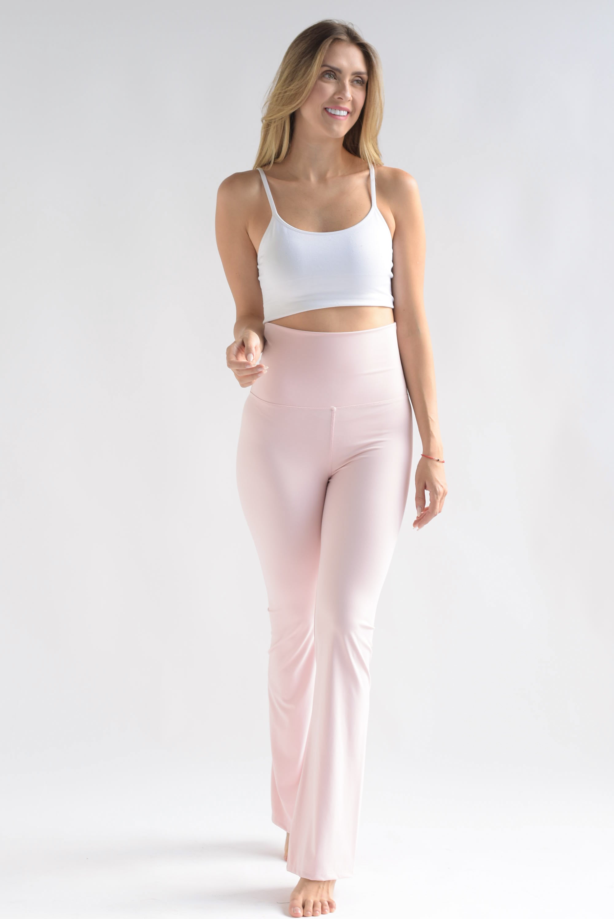 Leggings flare sport pretina súper ancha Rosa Baby