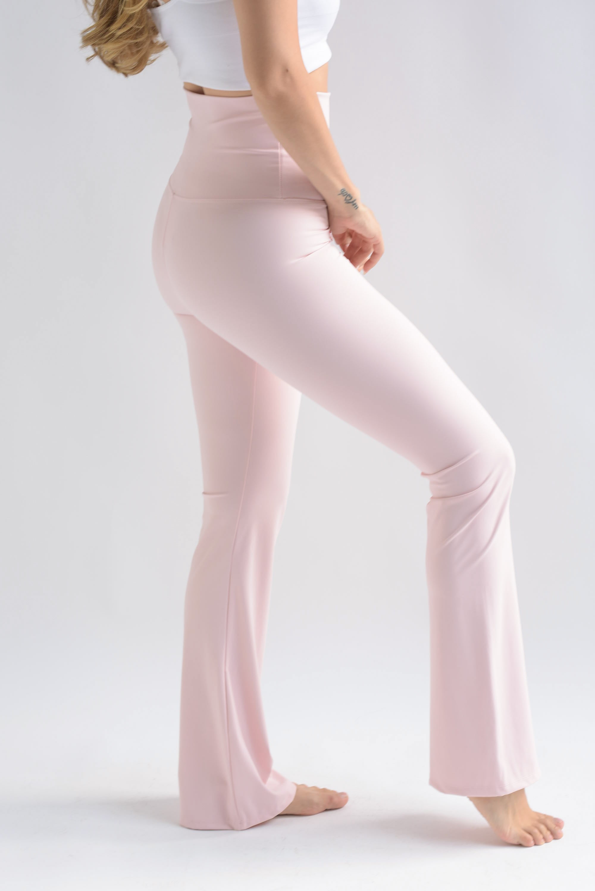 Leggings flare sport pretina súper ancha Rosa Baby