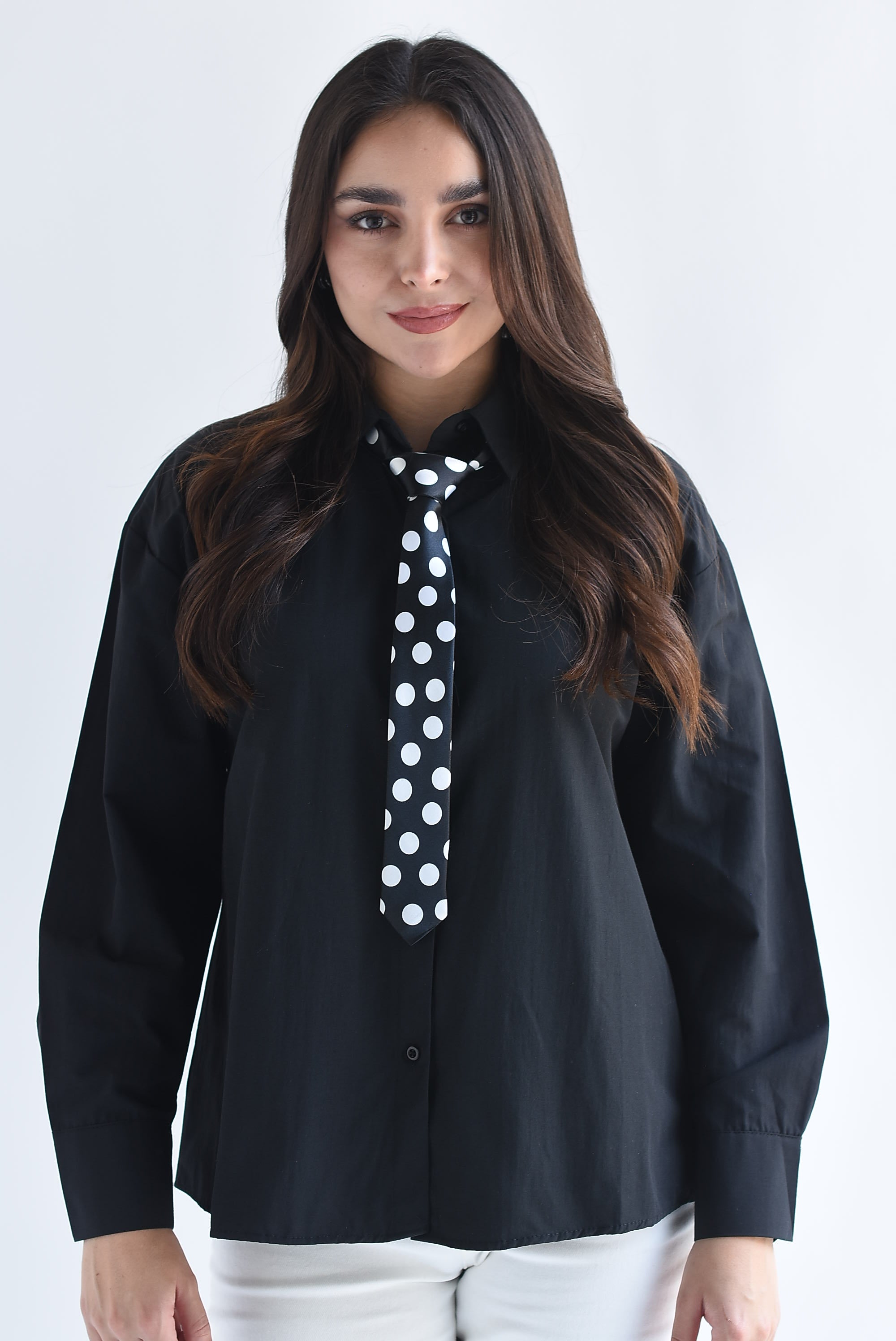 Corbata sastre polka dots blancos