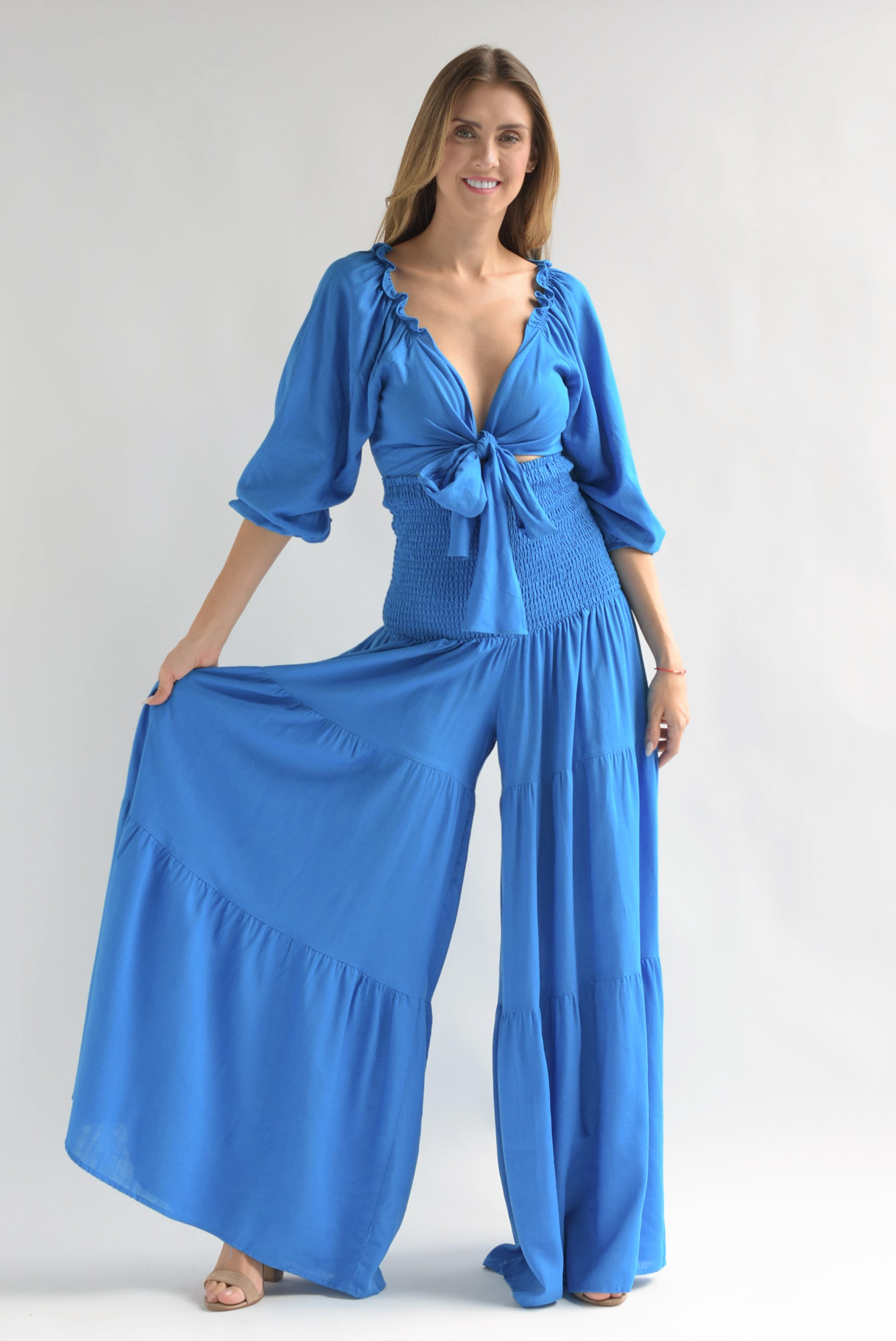 Set Pantalón y Top boho Azul