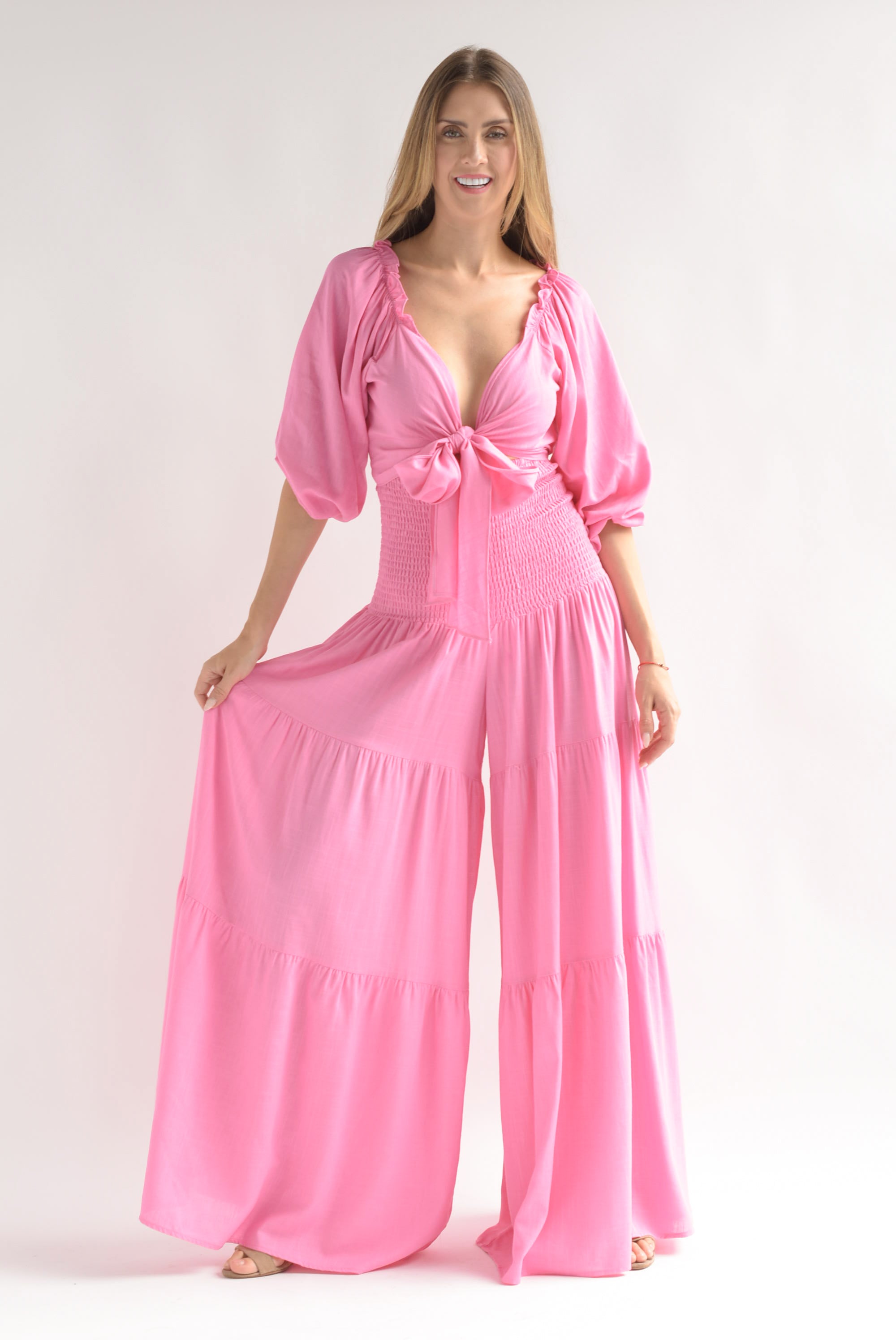 Set Pantalón y Top boho Rosa