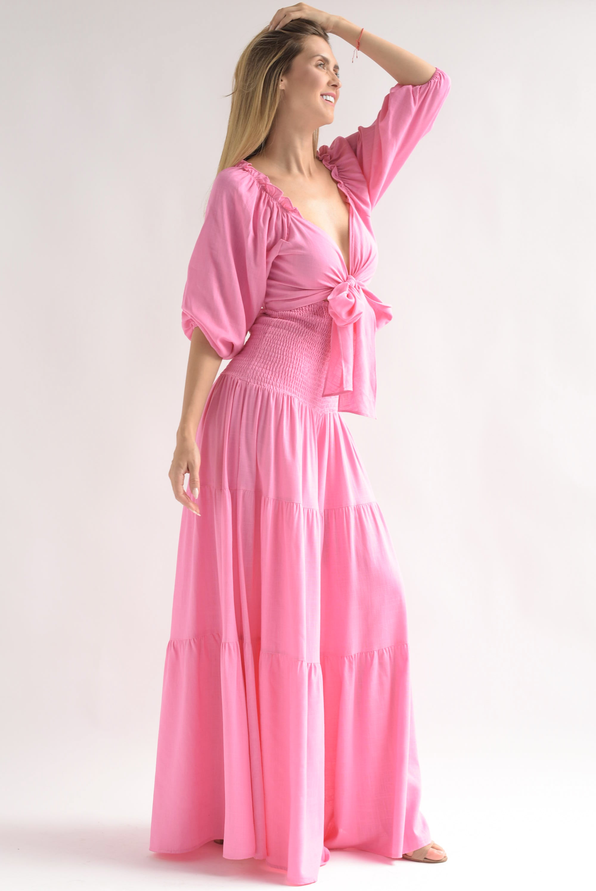 Set Pantalón y Top boho Rosa