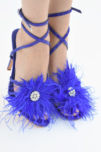 Fashion Styled Zapatilla Plumas Azul Rey