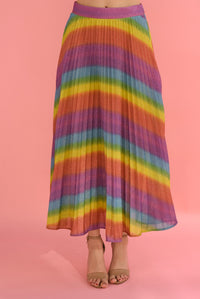Fashion Styled Falda plisada glitter Rainbow