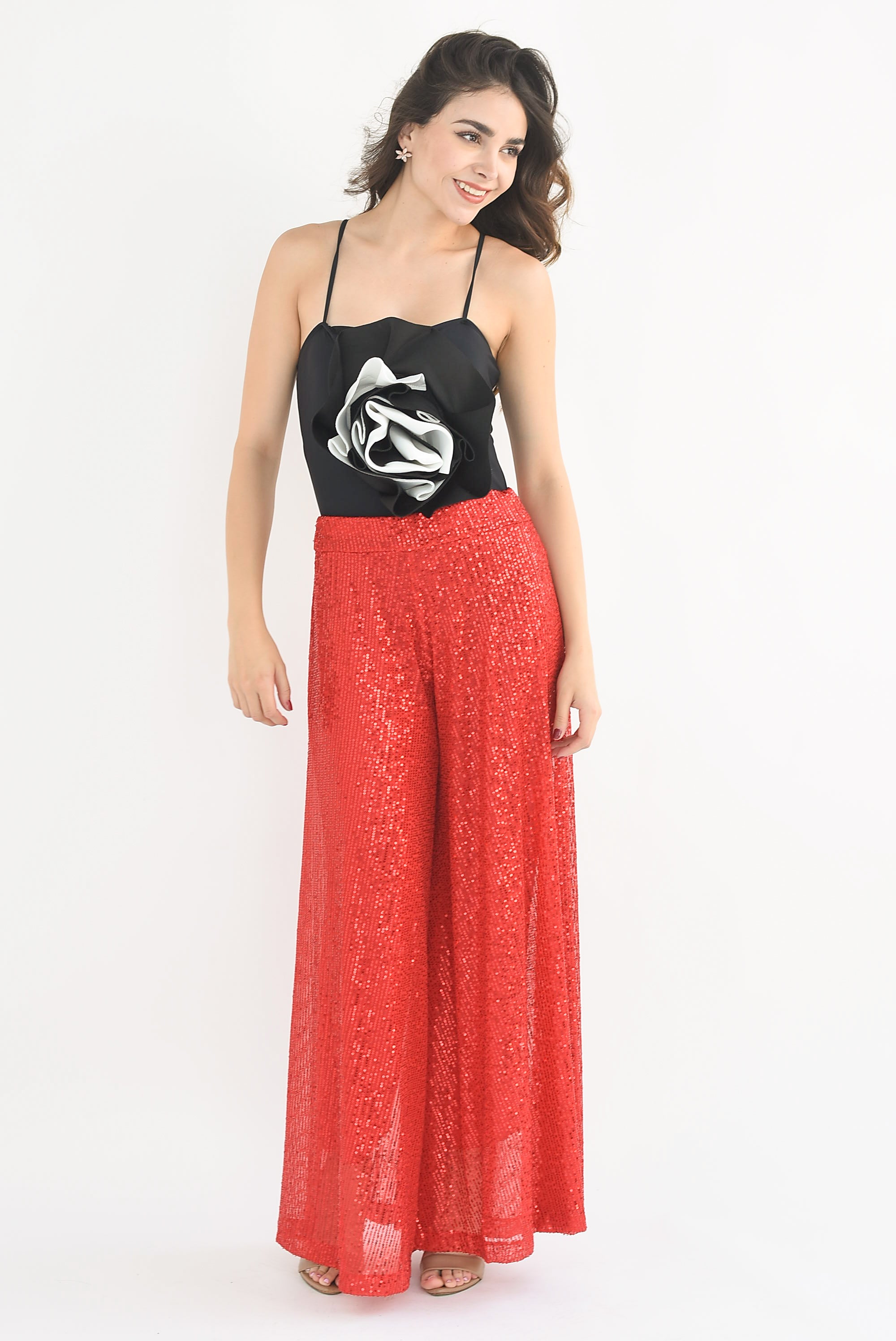 Body Flor Neopreno Negro con Blanco