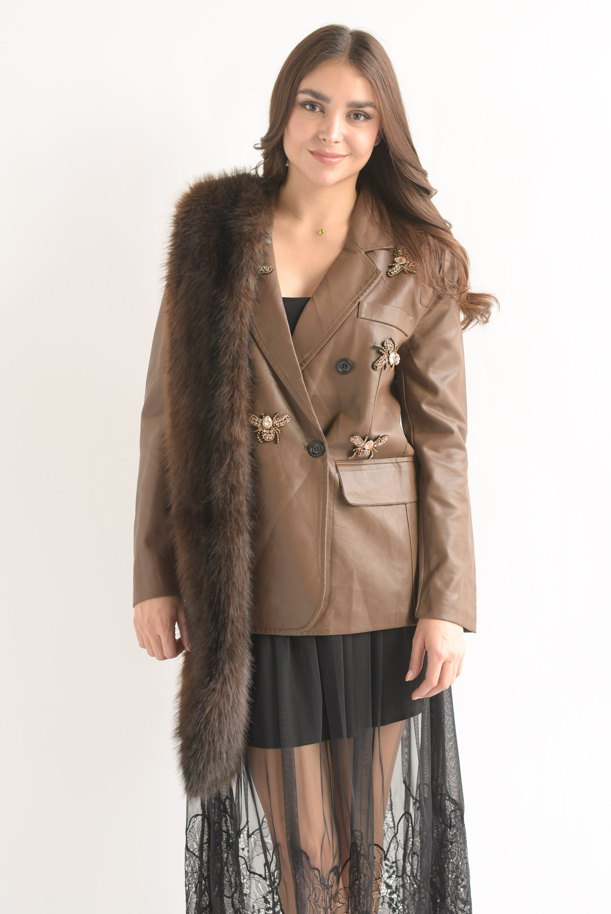 Estola faux fur Espresso